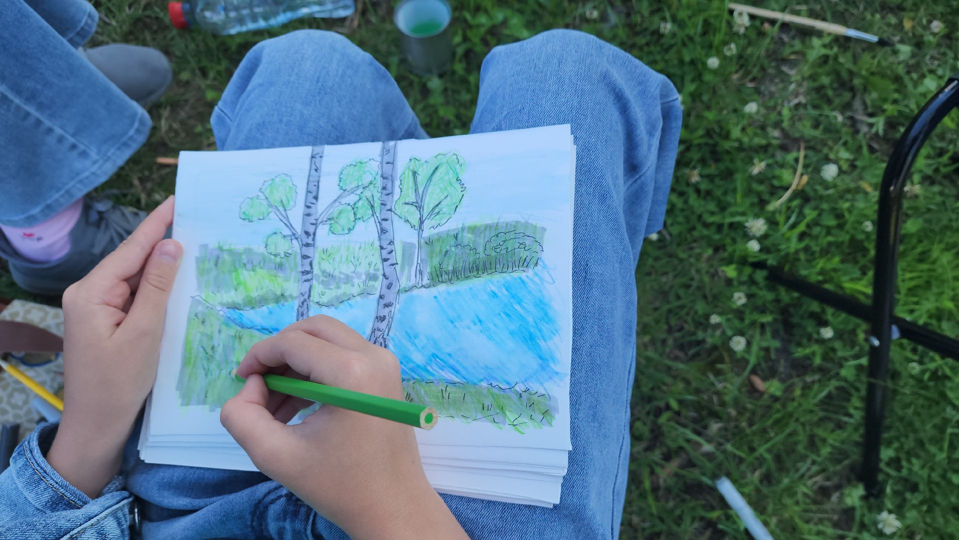 вертикалки, пушкино, пленэр, река, серебрянка,художница, центральная библиотека,мастер-класс,пейзаж,рисование,летний досуг,