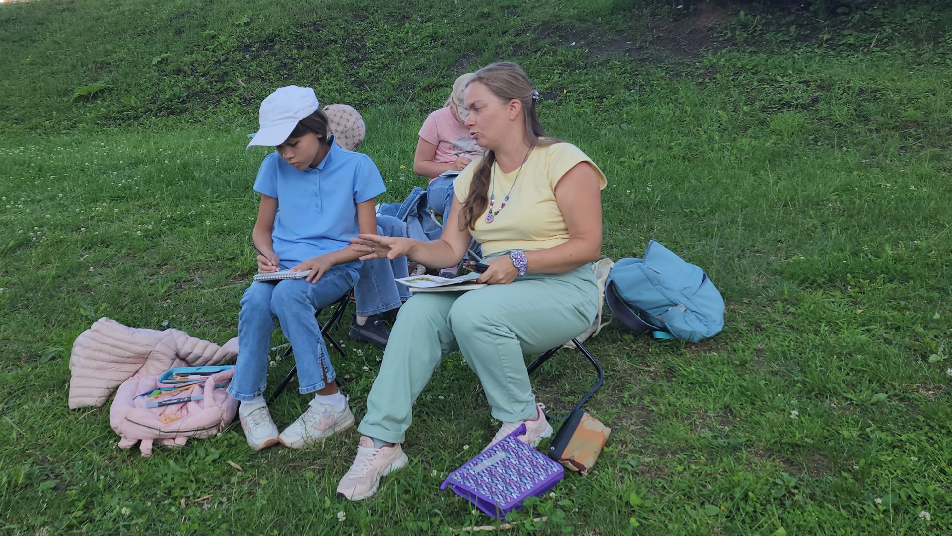 вертикалки, пушкино, пленэр, река, серебрянка,художница, центральная библиотека,мастер-класс,пейзаж,рисование,летний досуг,