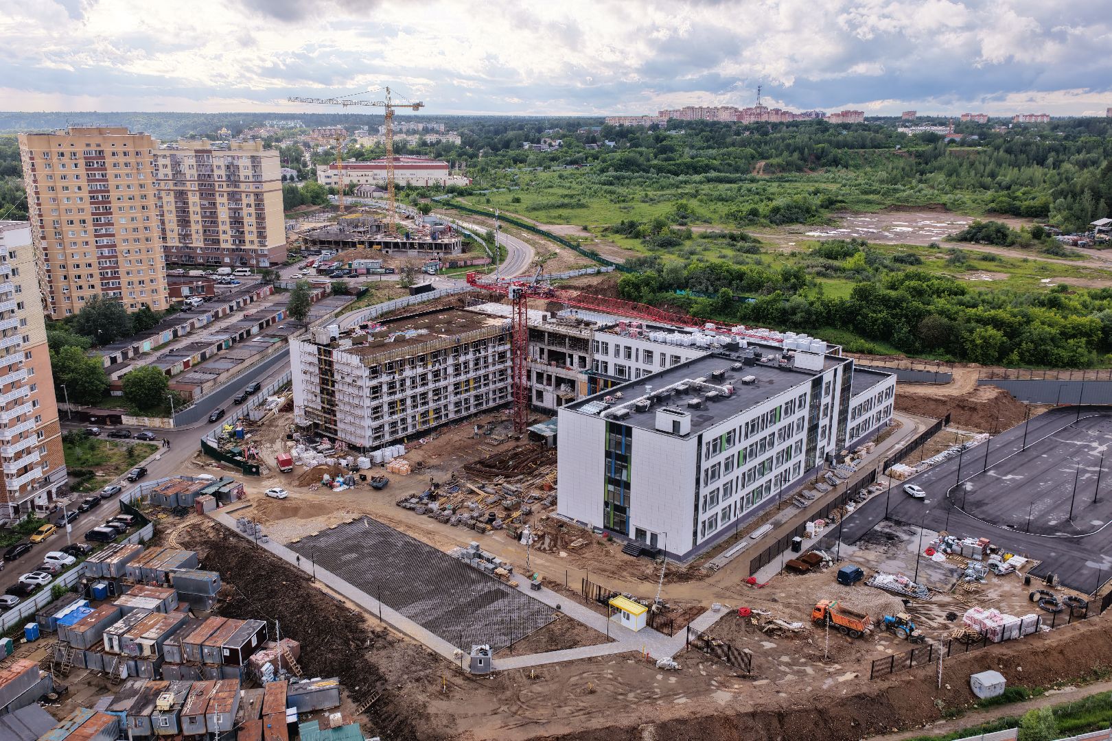 видео с коптера, школа в одинцове, новая школа в звенигороде,