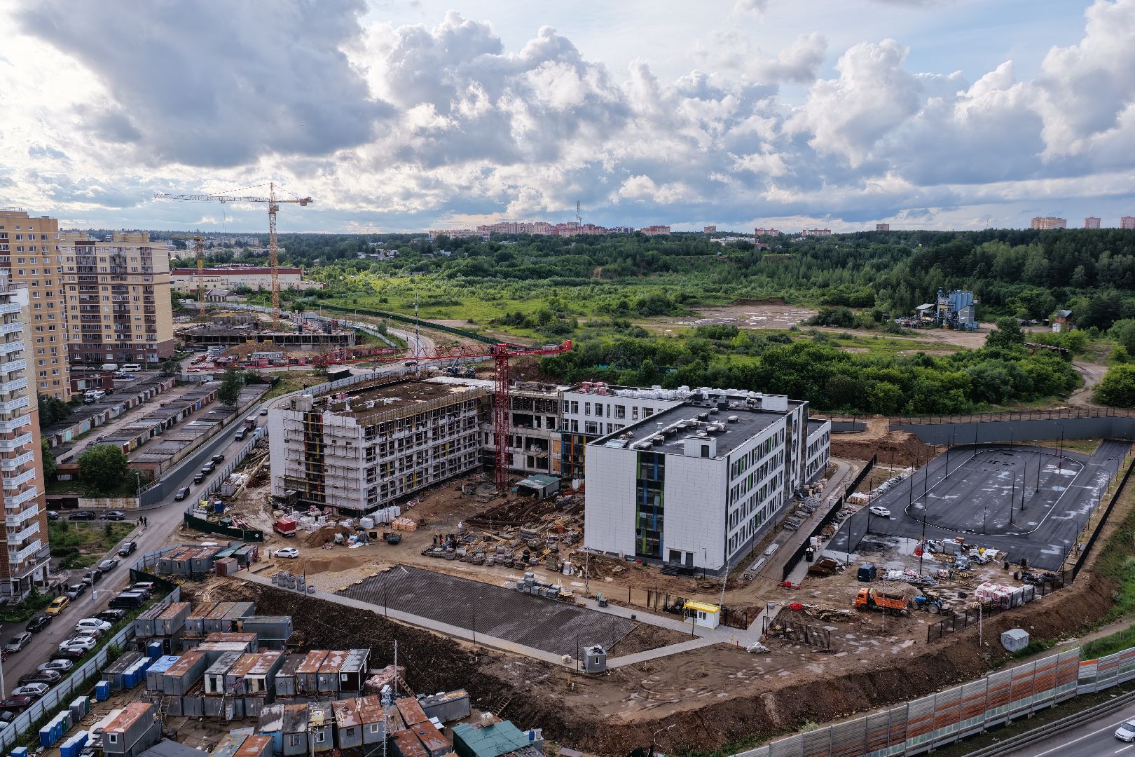 видео с коптера, школа в одинцове, новая школа в звенигороде,