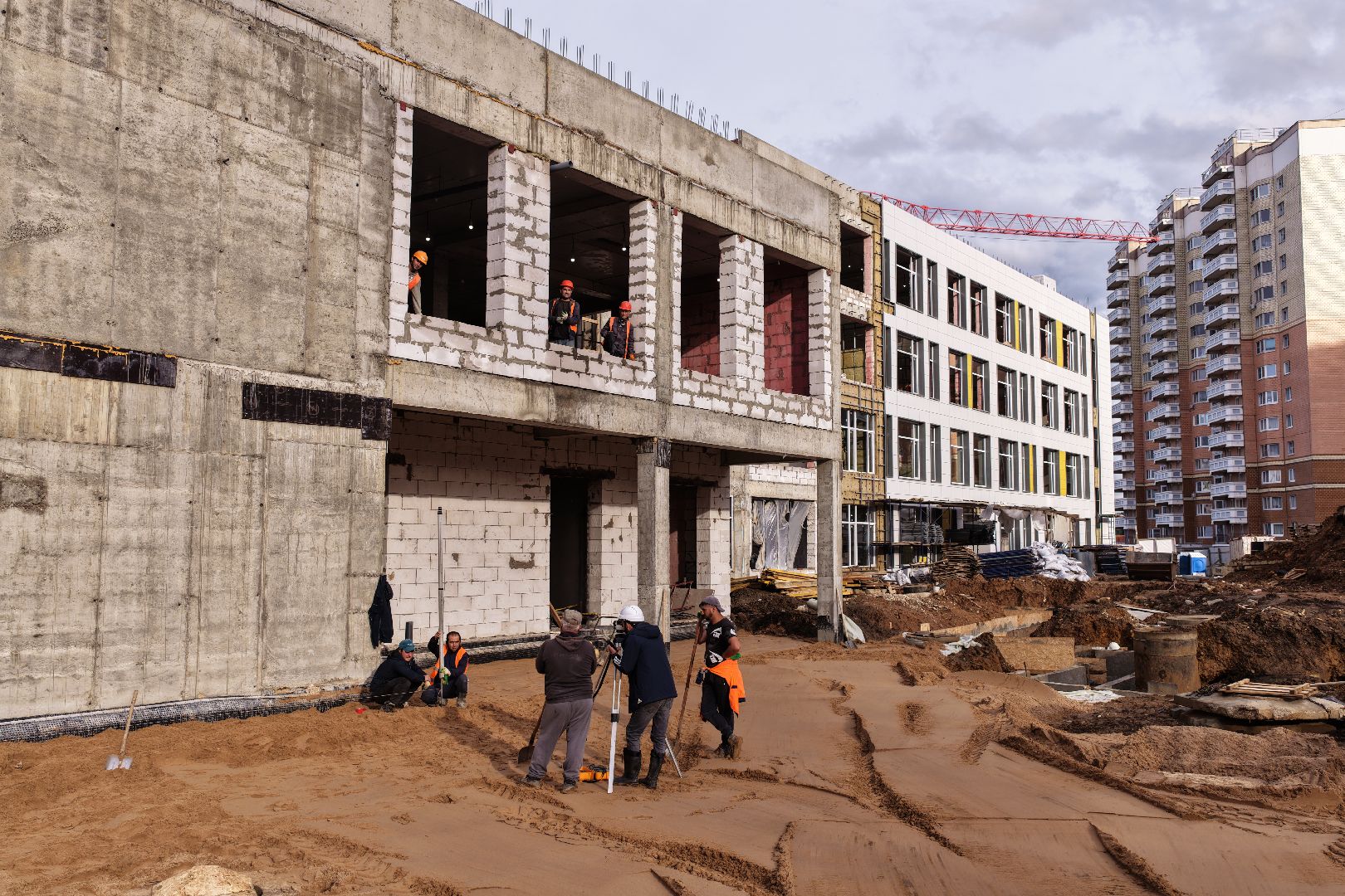 видео с коптера, школа в одинцове, новая школа в звенигороде,