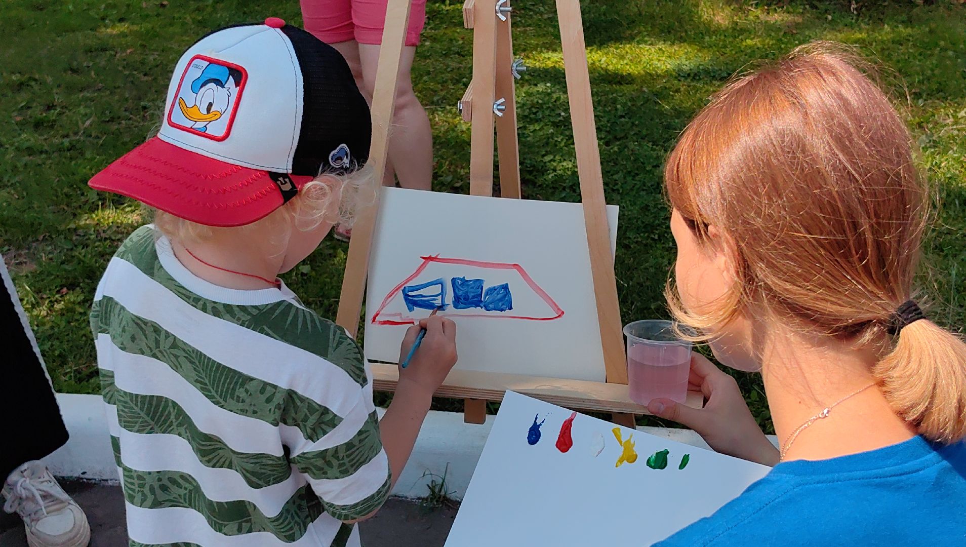 состязания, парк, квест, рисунки, мелки, семья,