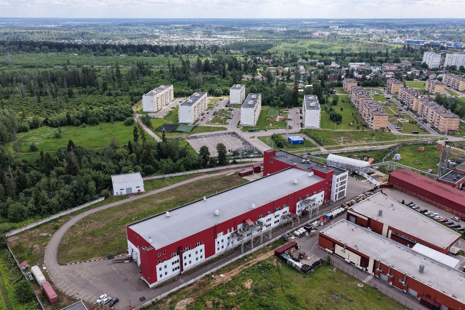 видео с коптера,  производство БАДов, завод в рузе,