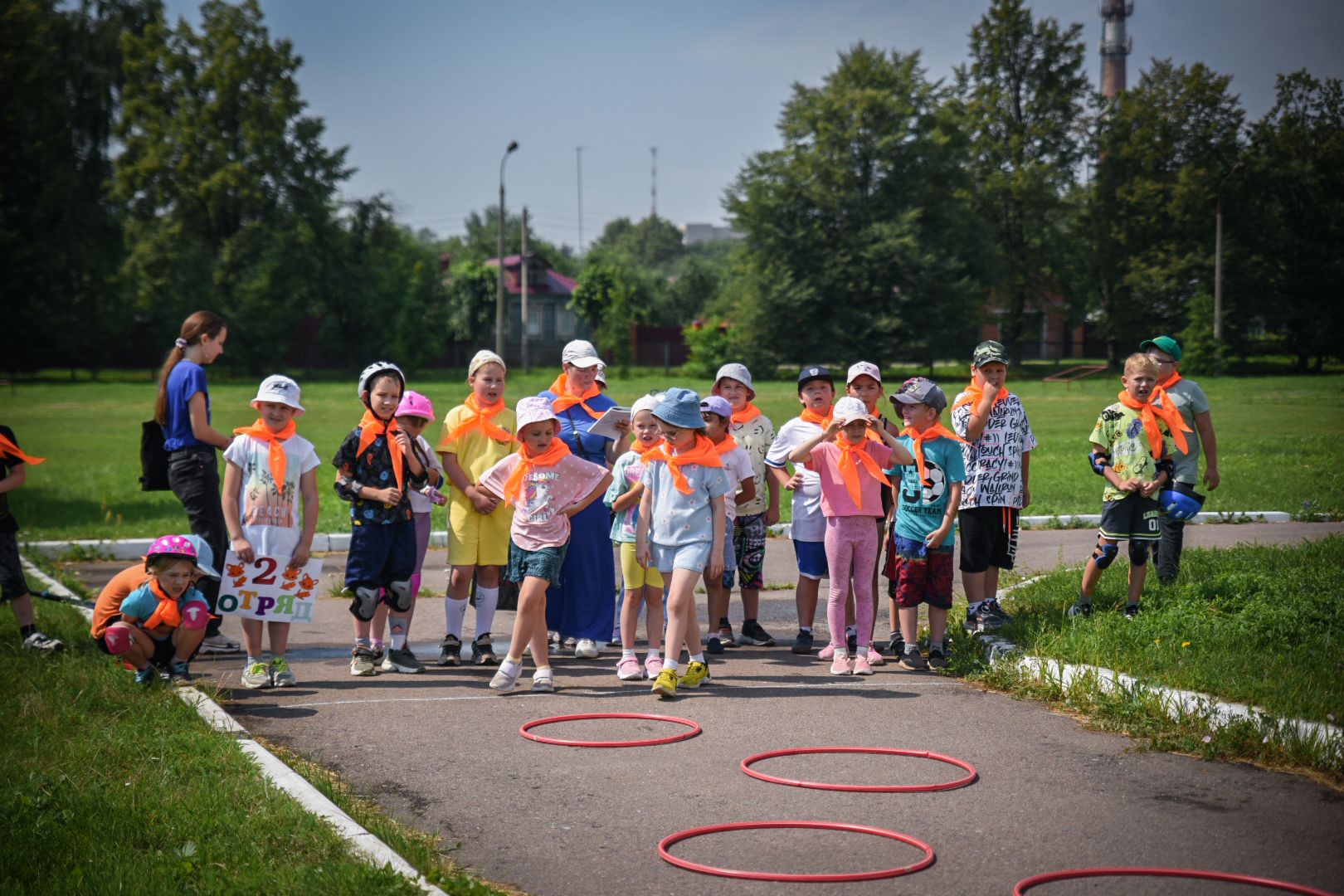 бронницы, летний лагерь в бронницах , спортивные игры в лагере, дети ,