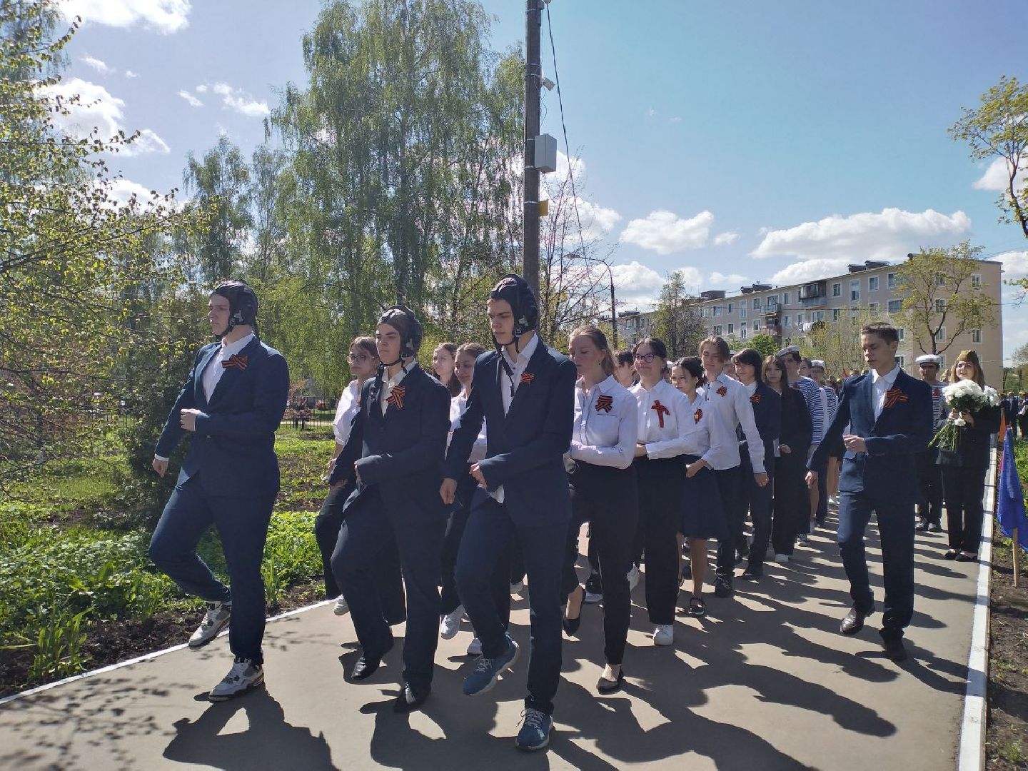 ученики, школа, праздник, День Победы, ветераны, Лосино-Петровский