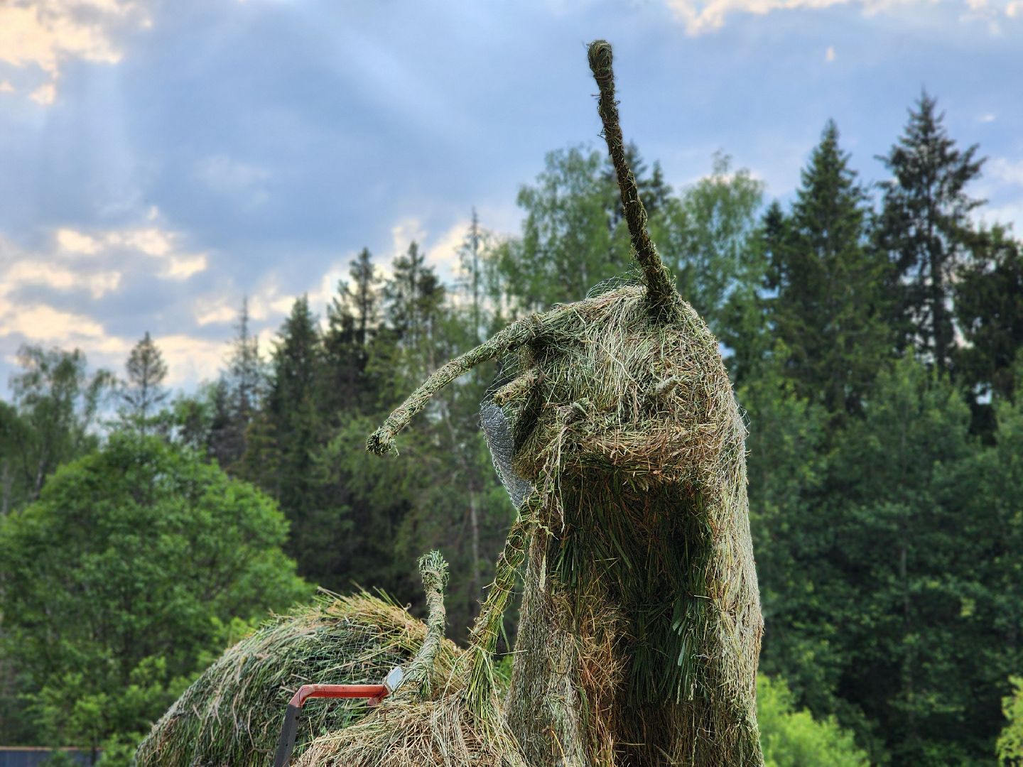 сергиев посад, сергиево-посадский городской округ, владимир алманов, скульптуры из сена, парковые скульптуры, улитки из сена,