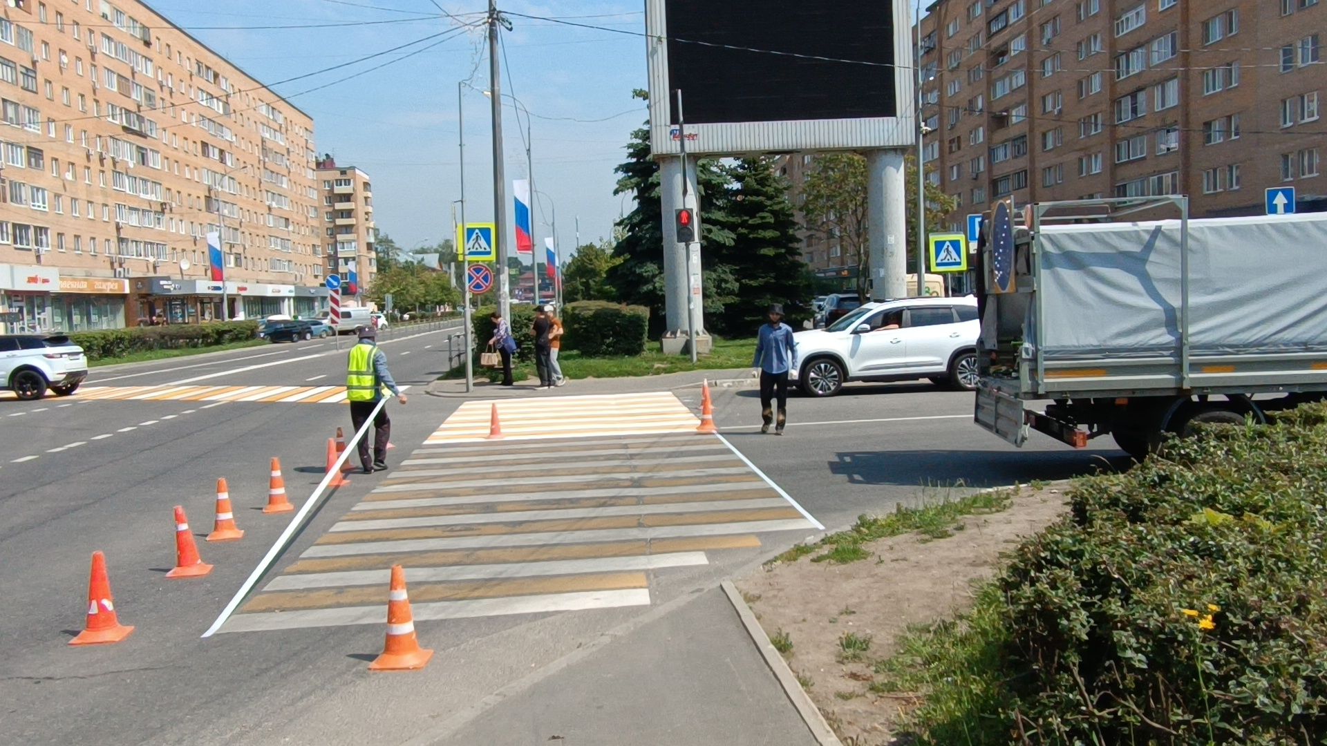 разметка дороги, лобня, дорога,