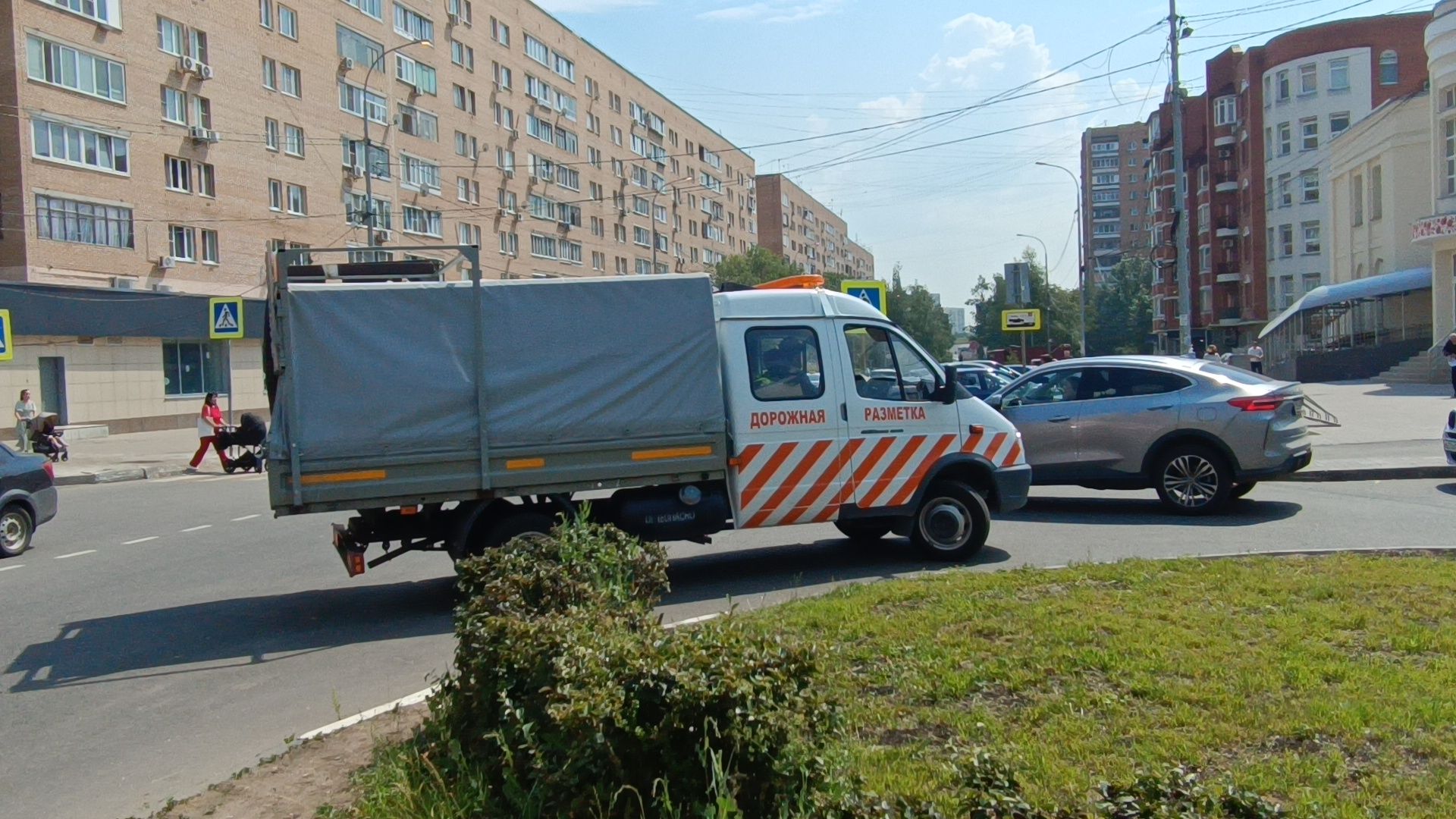 разметка дороги, лобня, дорога,