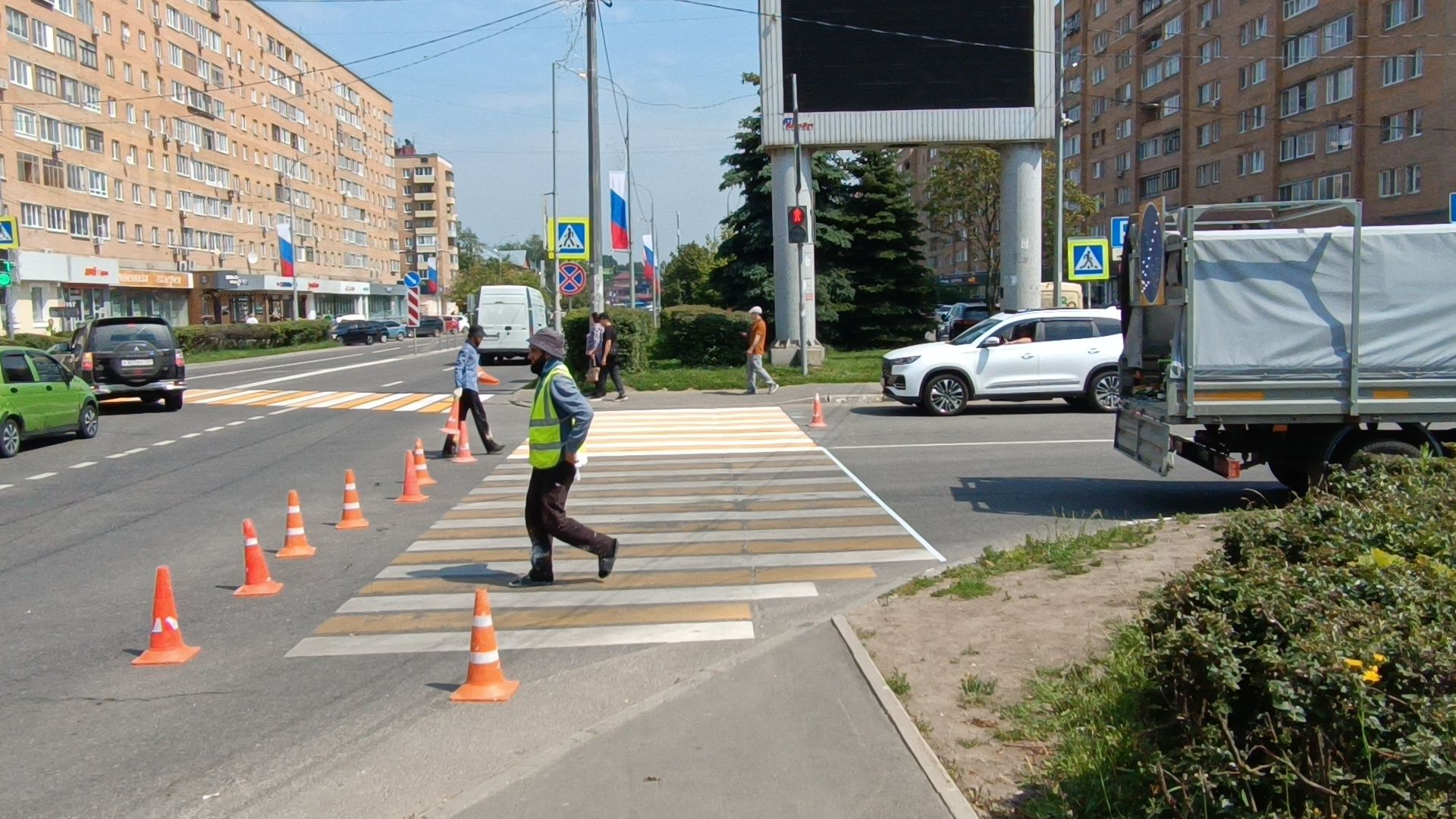 разметка дороги, лобня, дорога,