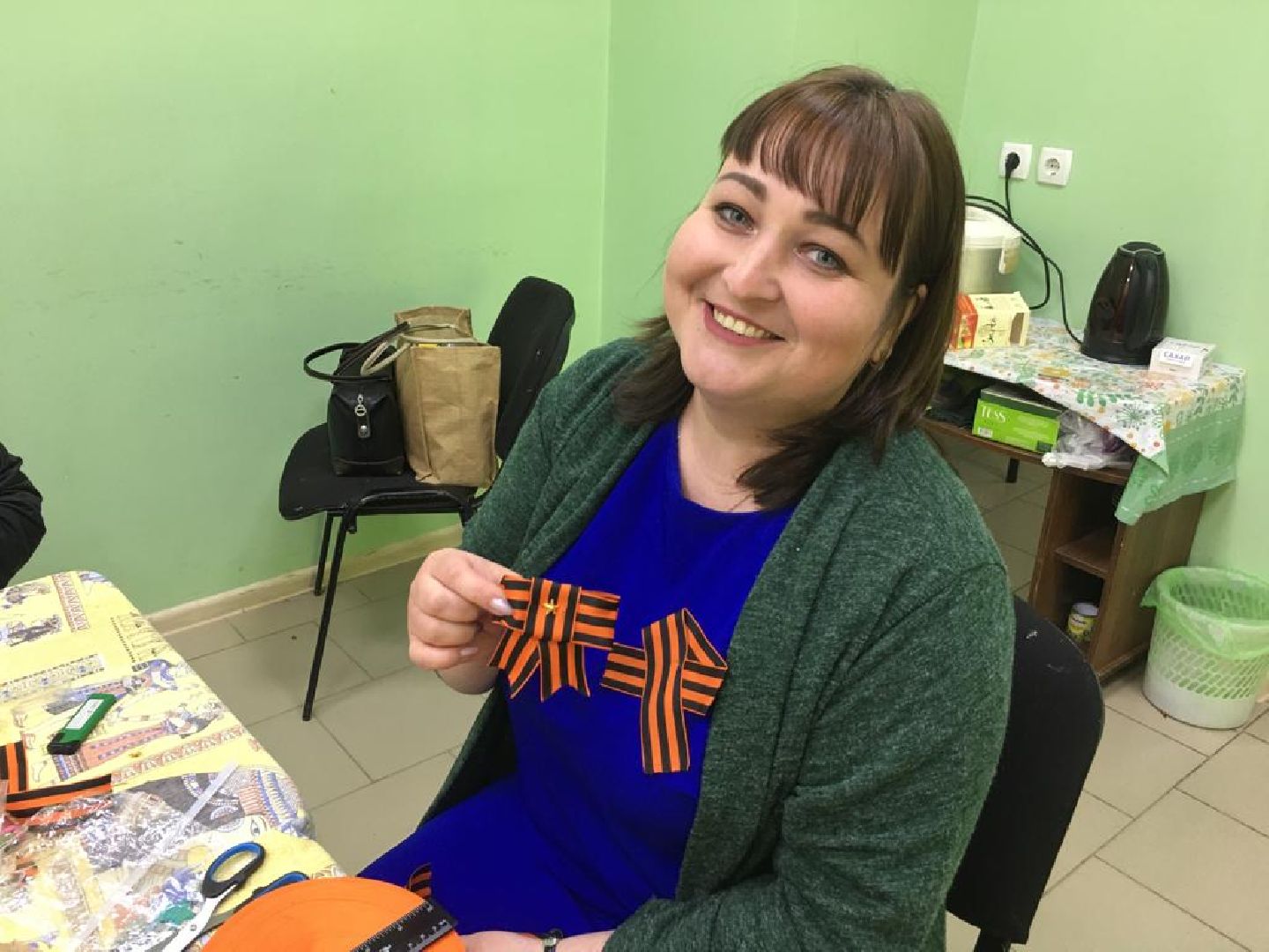 георгиевская лента, мастер-класс, библиотека, Протвино, День Победы