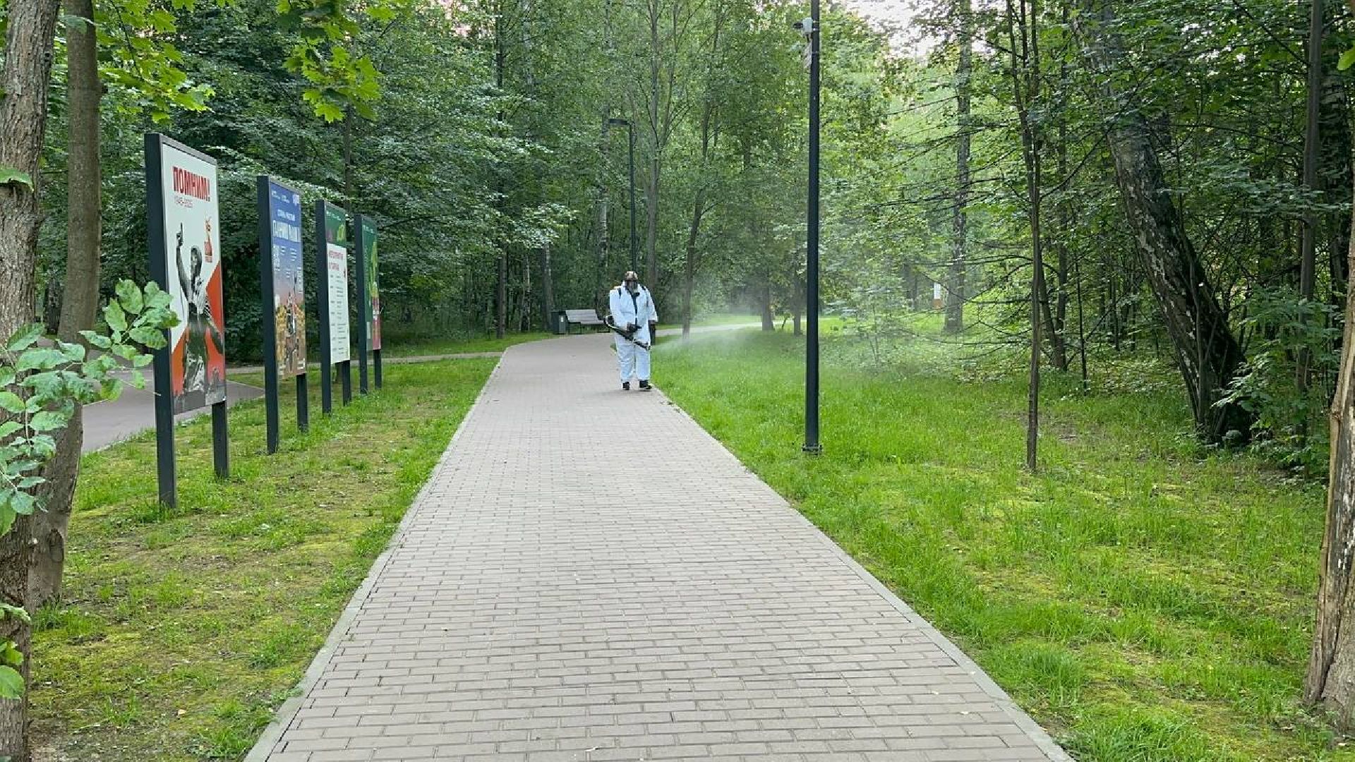 обработка от клещей, парки, домодедово,