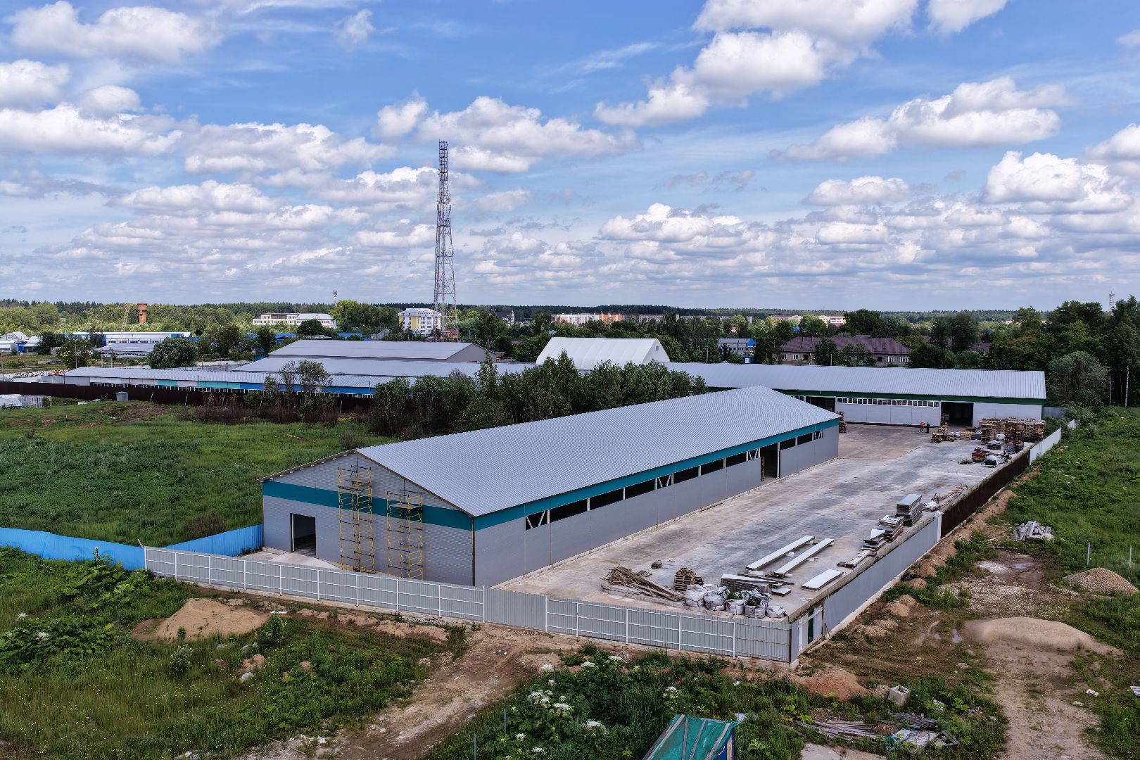 видео с коптера, завод по переработке пластика, завод в рузе,