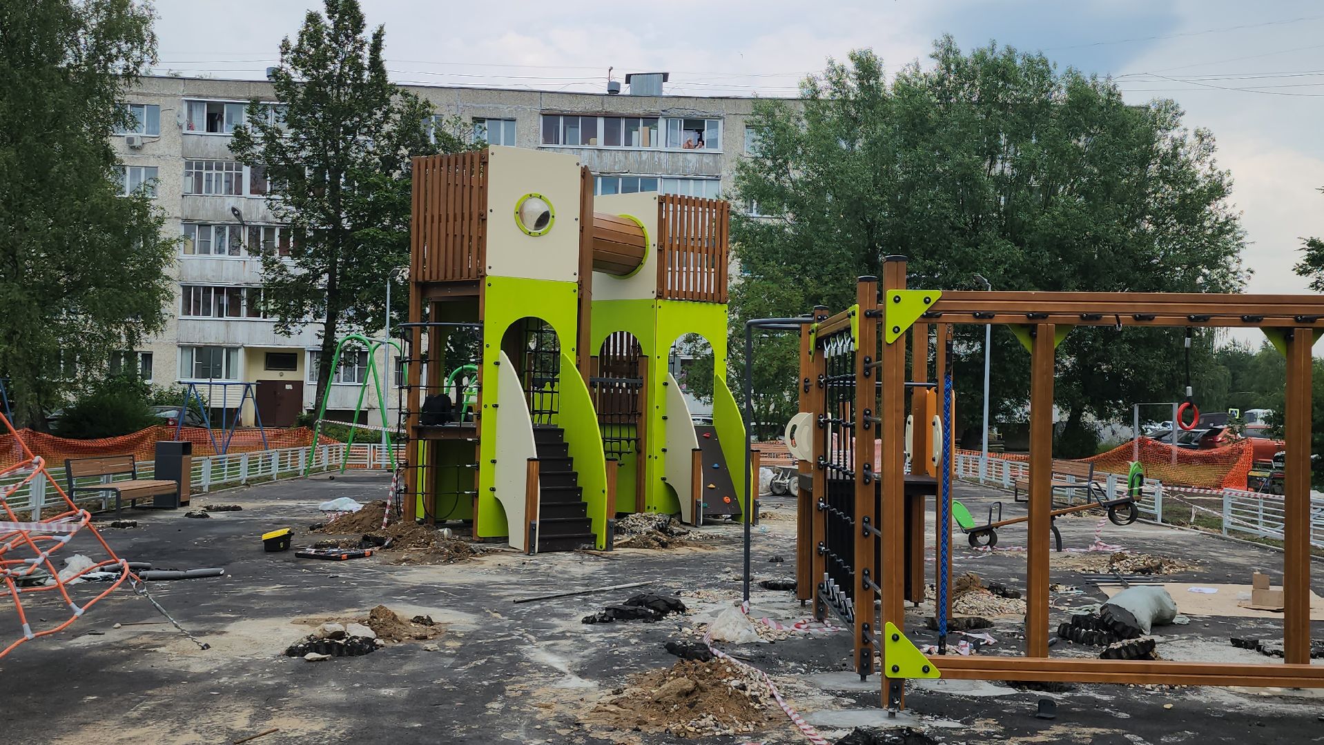 новая детская площадка, щёлково, фряново, детская  площадка,