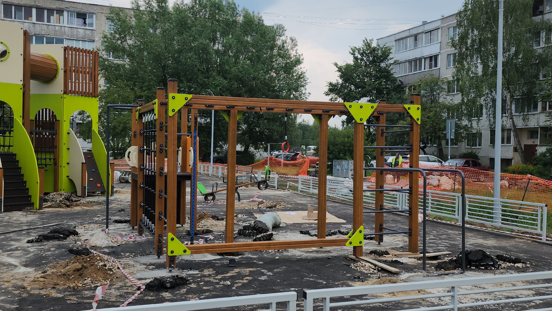 новая детская площадка, щёлково, фряново, детская  площадка,