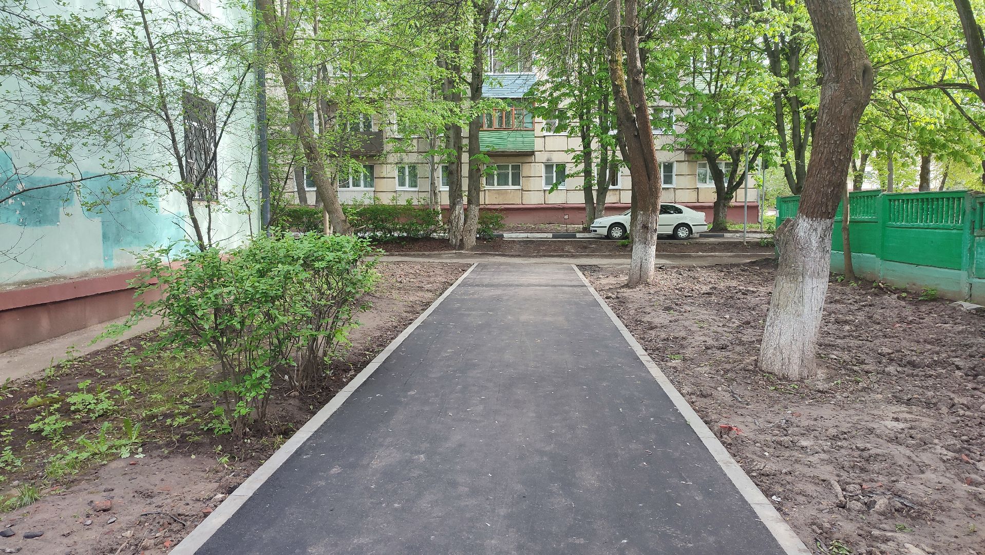 Кашира, благоустройство, двор, МКД, асфальт, бордюрный камень