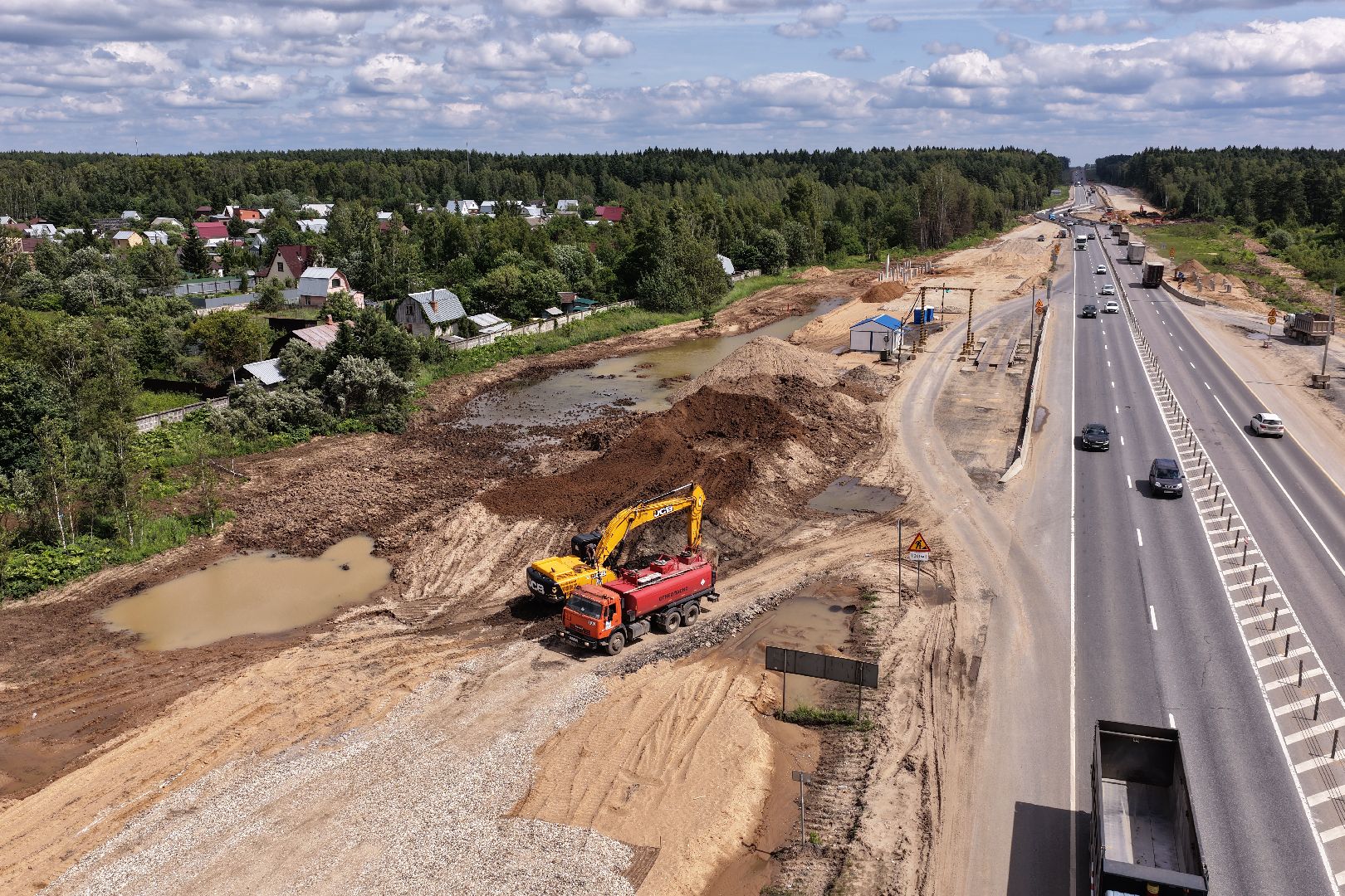 видео с коптера, расширение м-1, дороги подмосковья, реконструкция м-1,