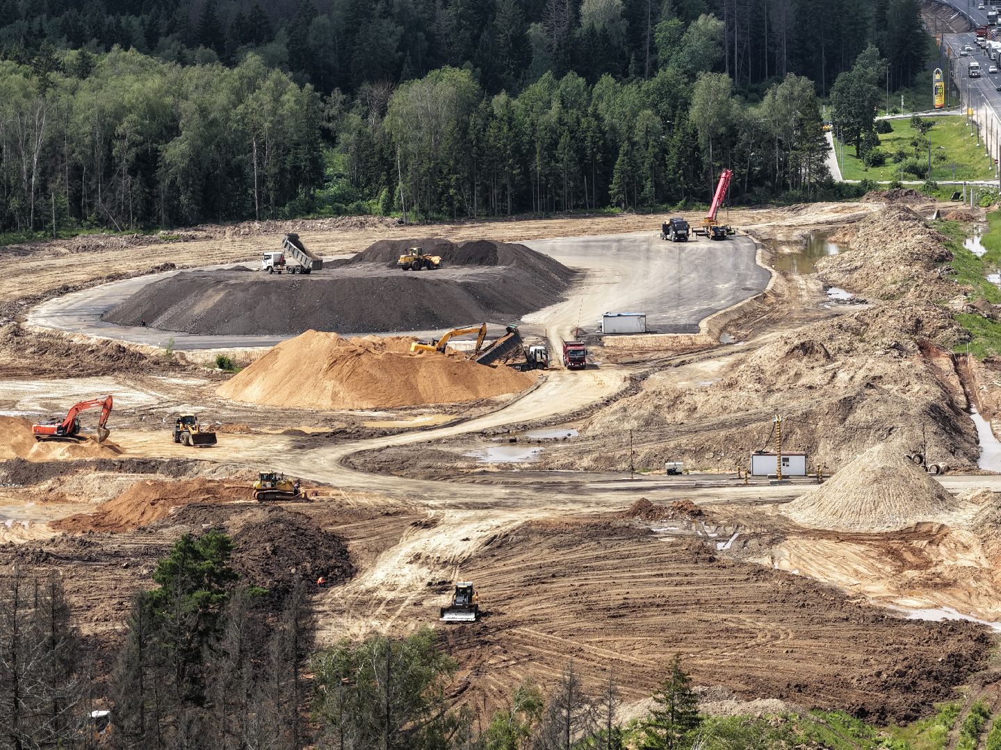 видео с коптера, расширение м-1, дороги подмосковья, реконструкция м-1,