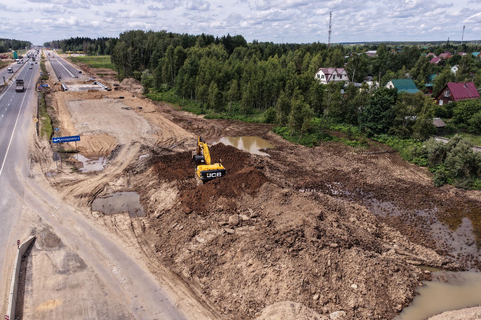 видео с коптера, расширение м-1, дороги подмосковья, реконструкция м-1,