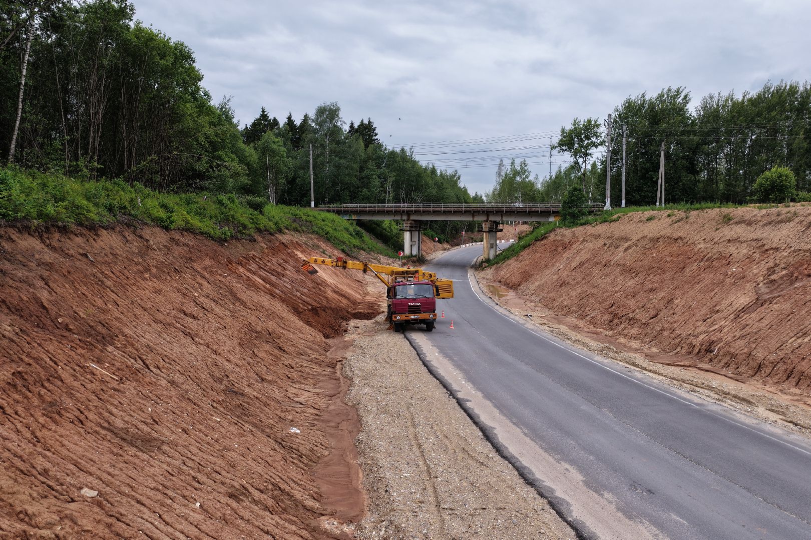 видео с коптера, объездная дорога в тучково, дороги подмосковья,