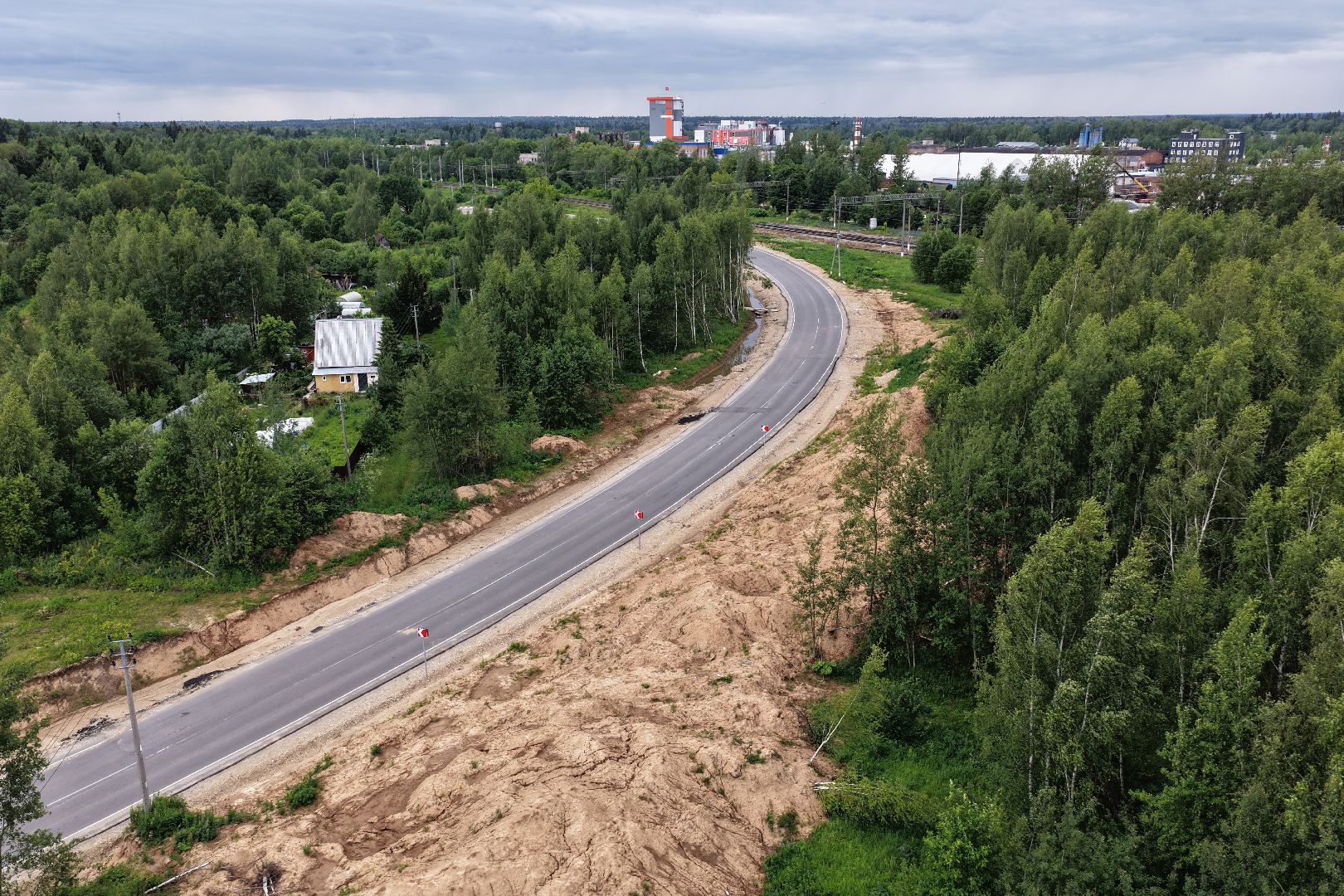 видео с коптера, объездная дорога в тучково, дороги подмосковья,