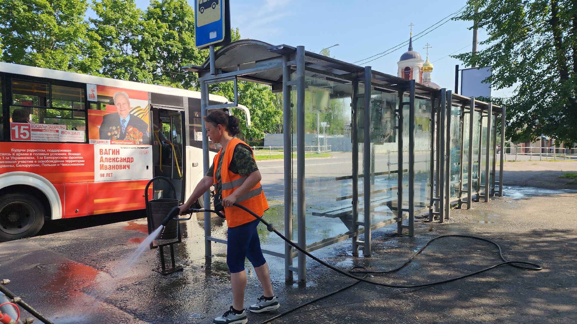 серпухов, подмосковье, уборка остановок,