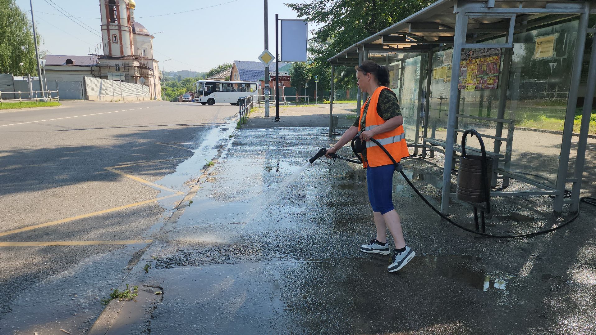 серпухов, подмосковье, уборка остановок,