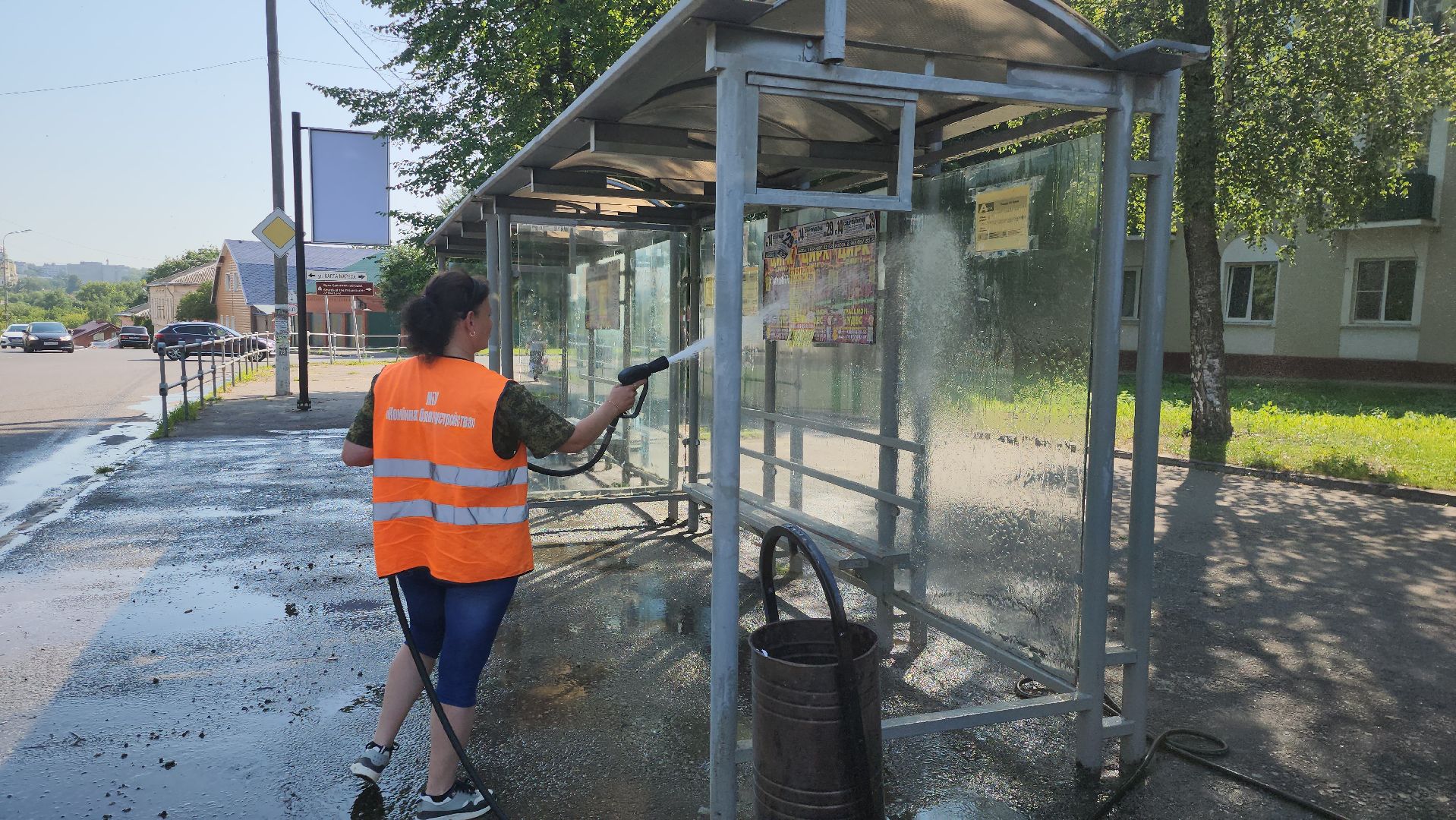 серпухов, подмосковье, уборка остановок,