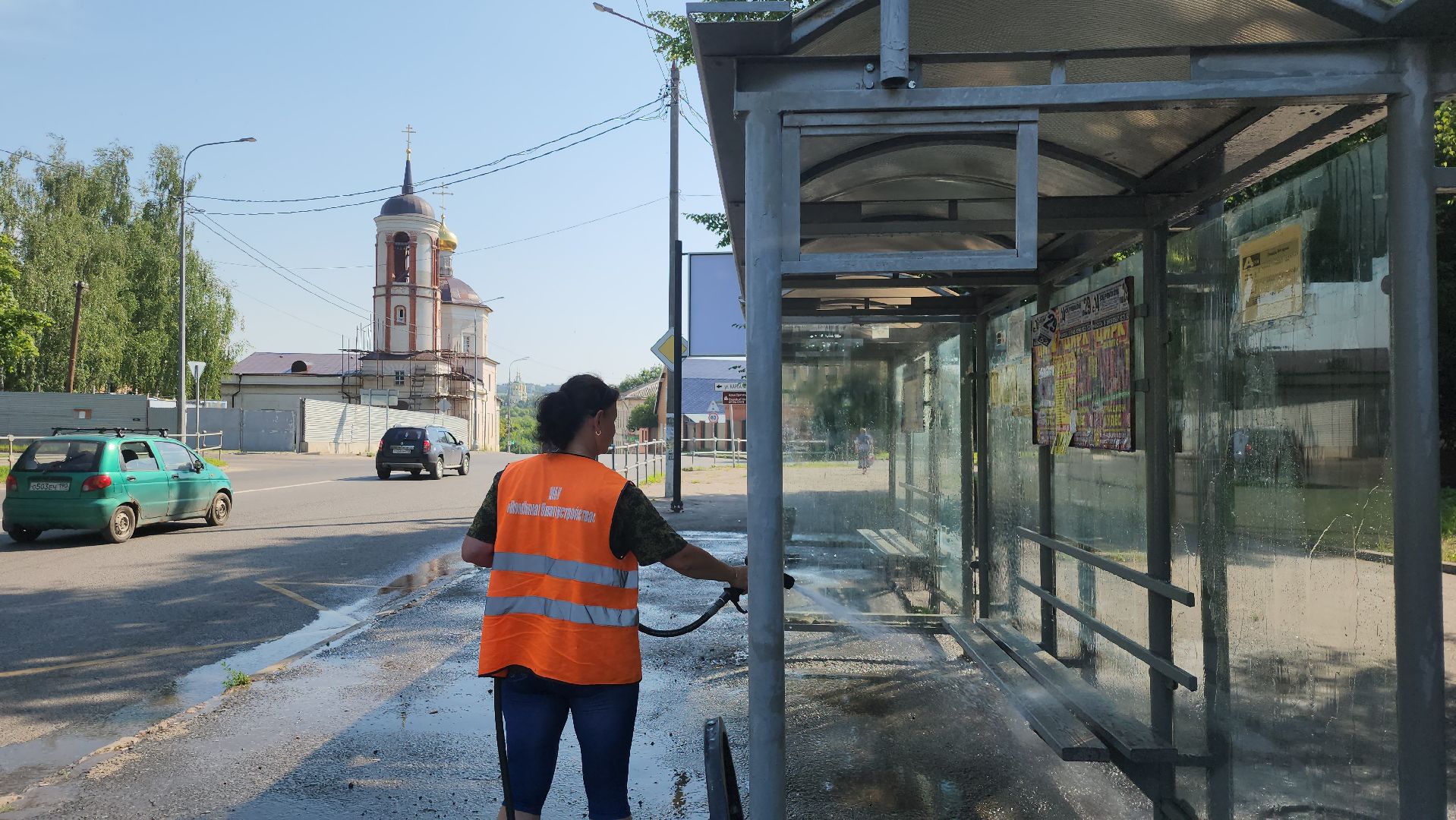 серпухов, подмосковье, уборка остановок,