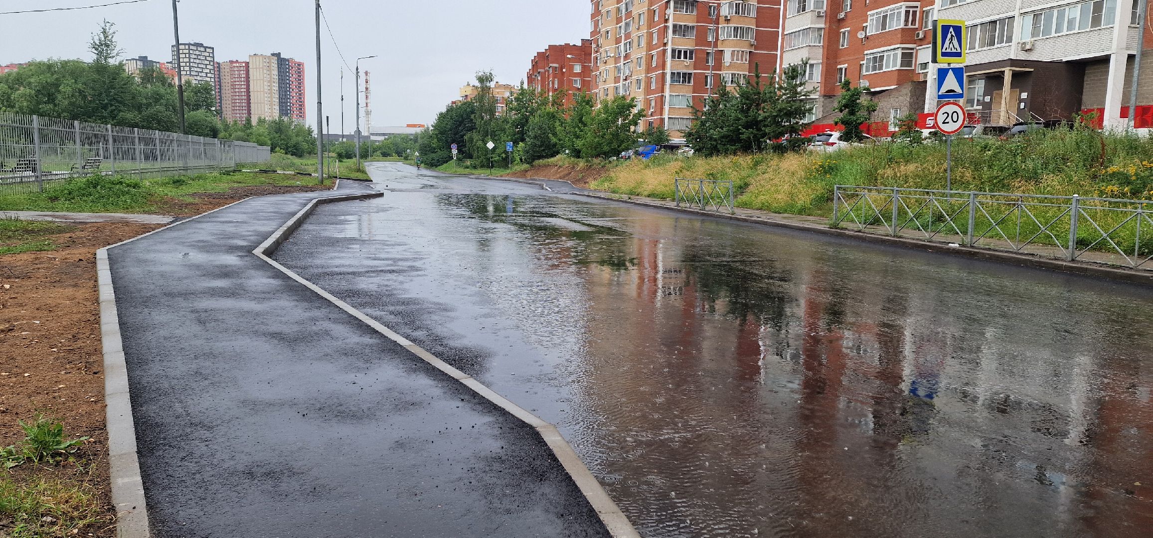 благоустройство, микрорайон новый свет, балашиха, новый асфальт,