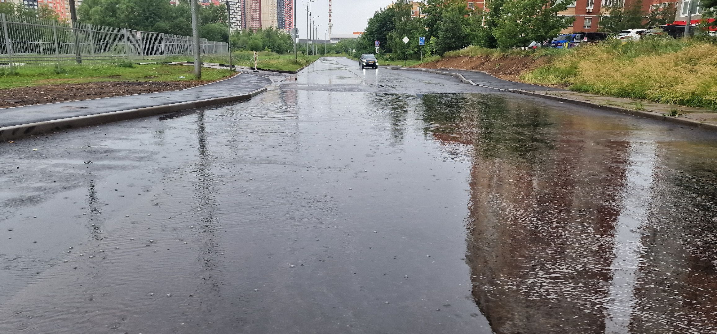 благоустройство, микрорайон новый свет, балашиха, новый асфальт,