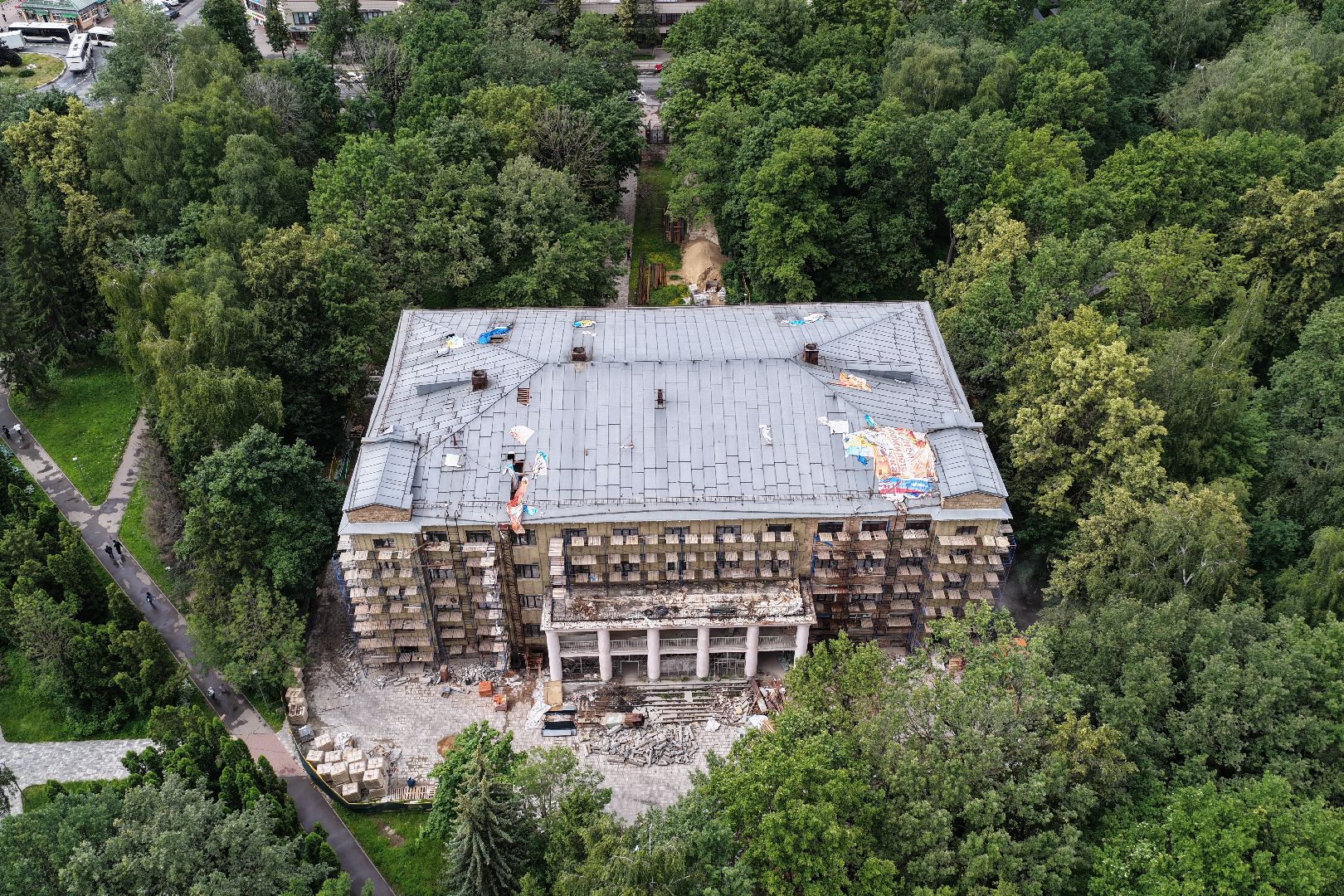 видео с коптера, дворец культуры родина, дворец культуры химки,