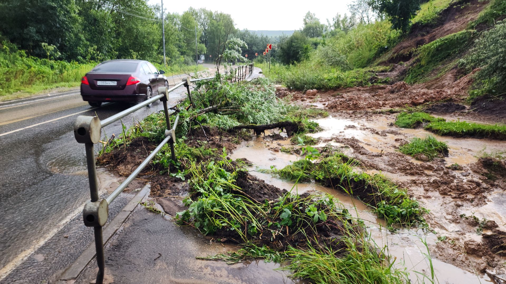 Можайск, Мосавтодор, сход грунта, последствия непогоды,