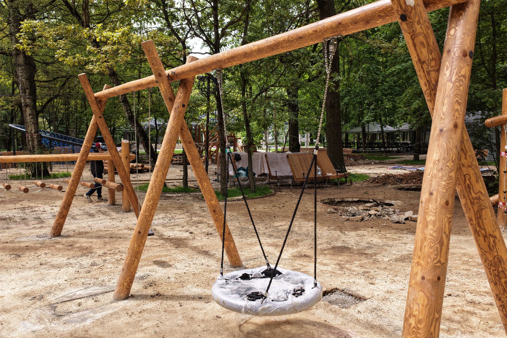 видео с коптера, парк имени льва толстого, парк химки, благоустройство парка химки,