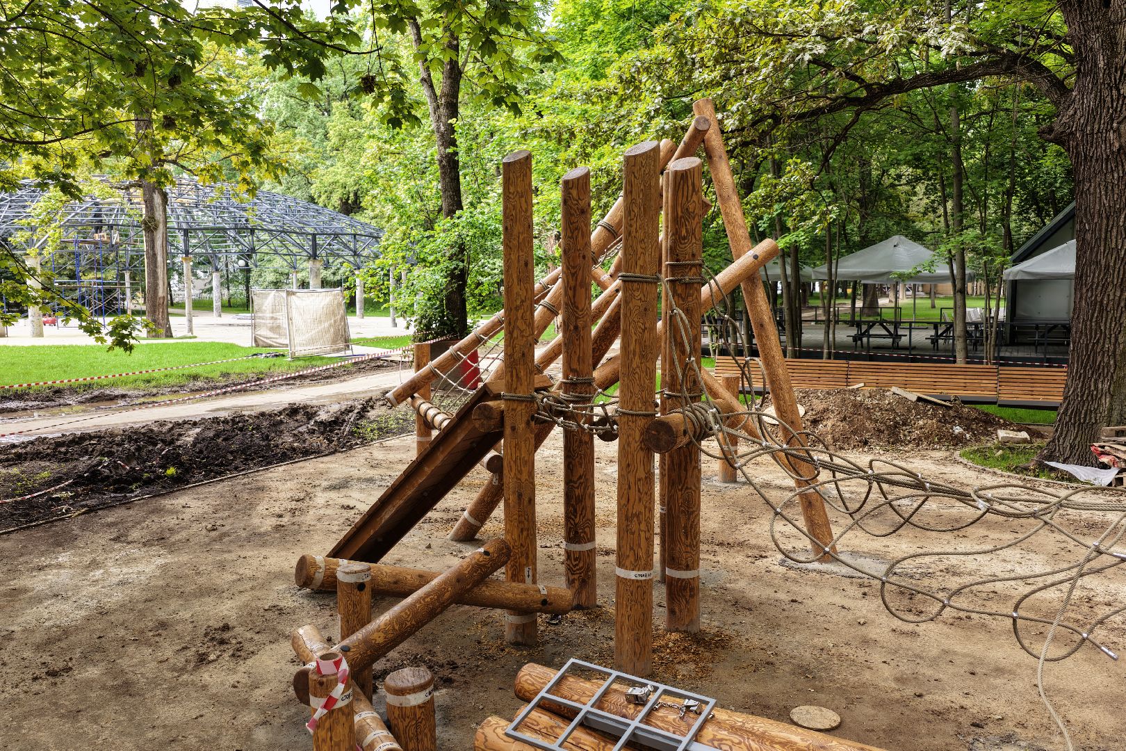 видео с коптера, парк имени льва толстого, парк химки, благоустройство парка химки,