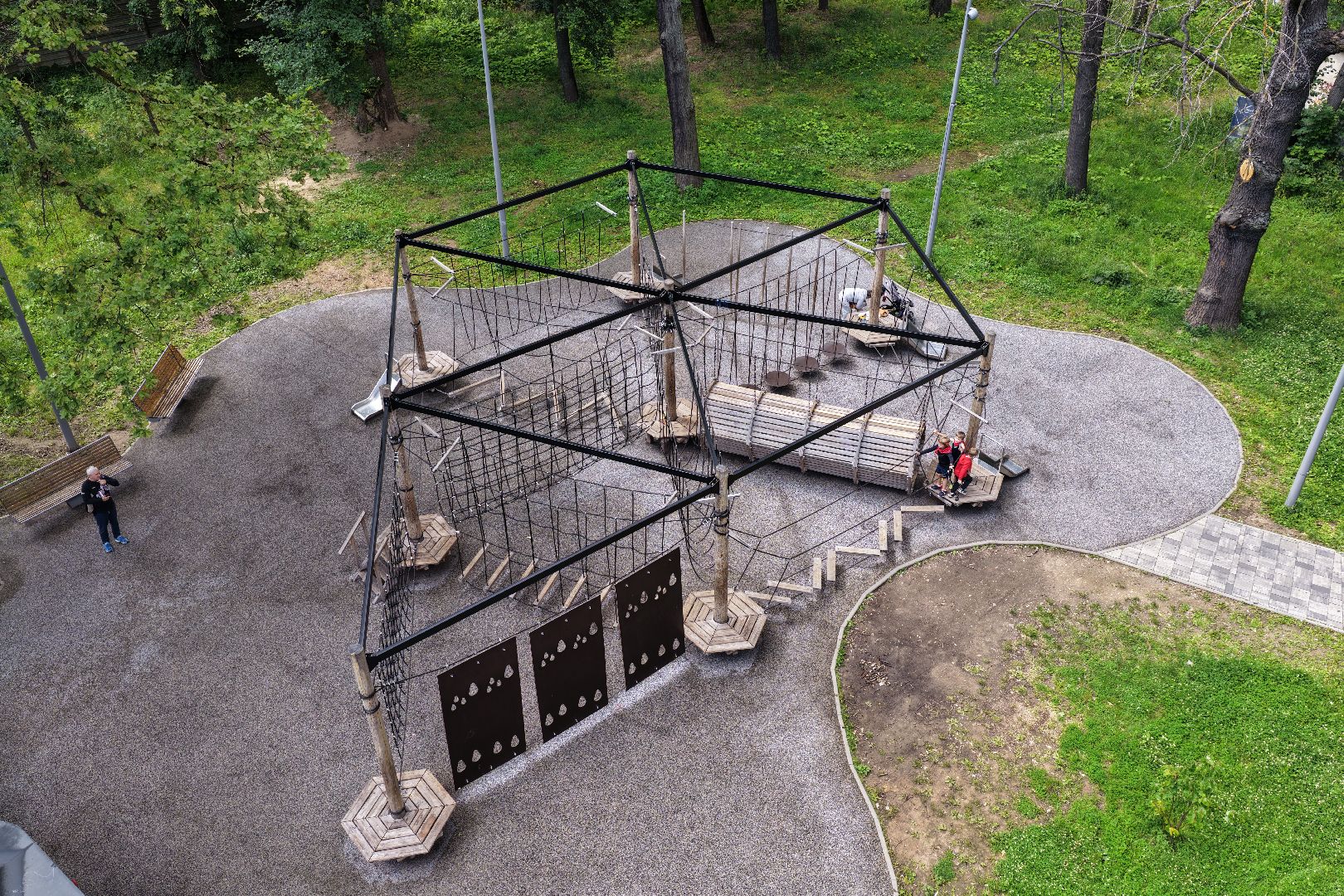 видео с коптера, парк имени льва толстого, парк химки, благоустройство парка химки,