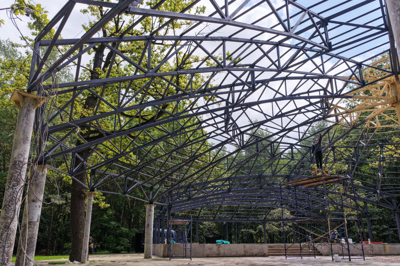 видео с коптера, парк имени льва толстого, парк химки, благоустройство парка химки,