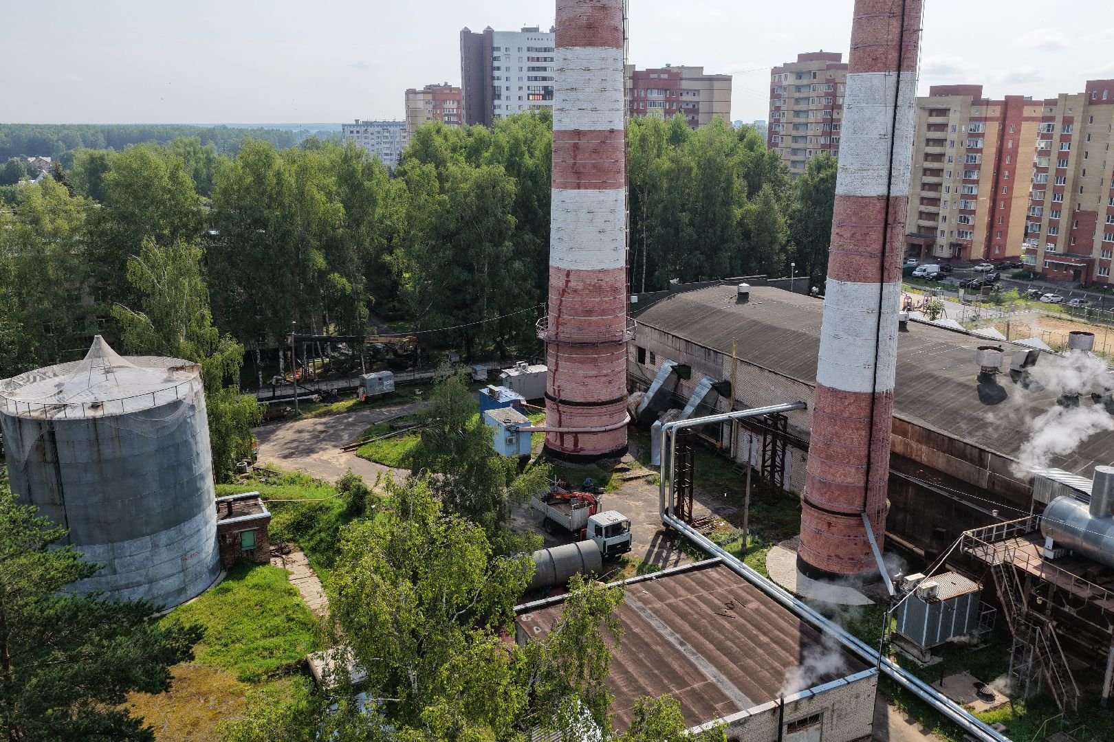 видео с коптера,котельная 3 в дубне, реконструкция котельной,