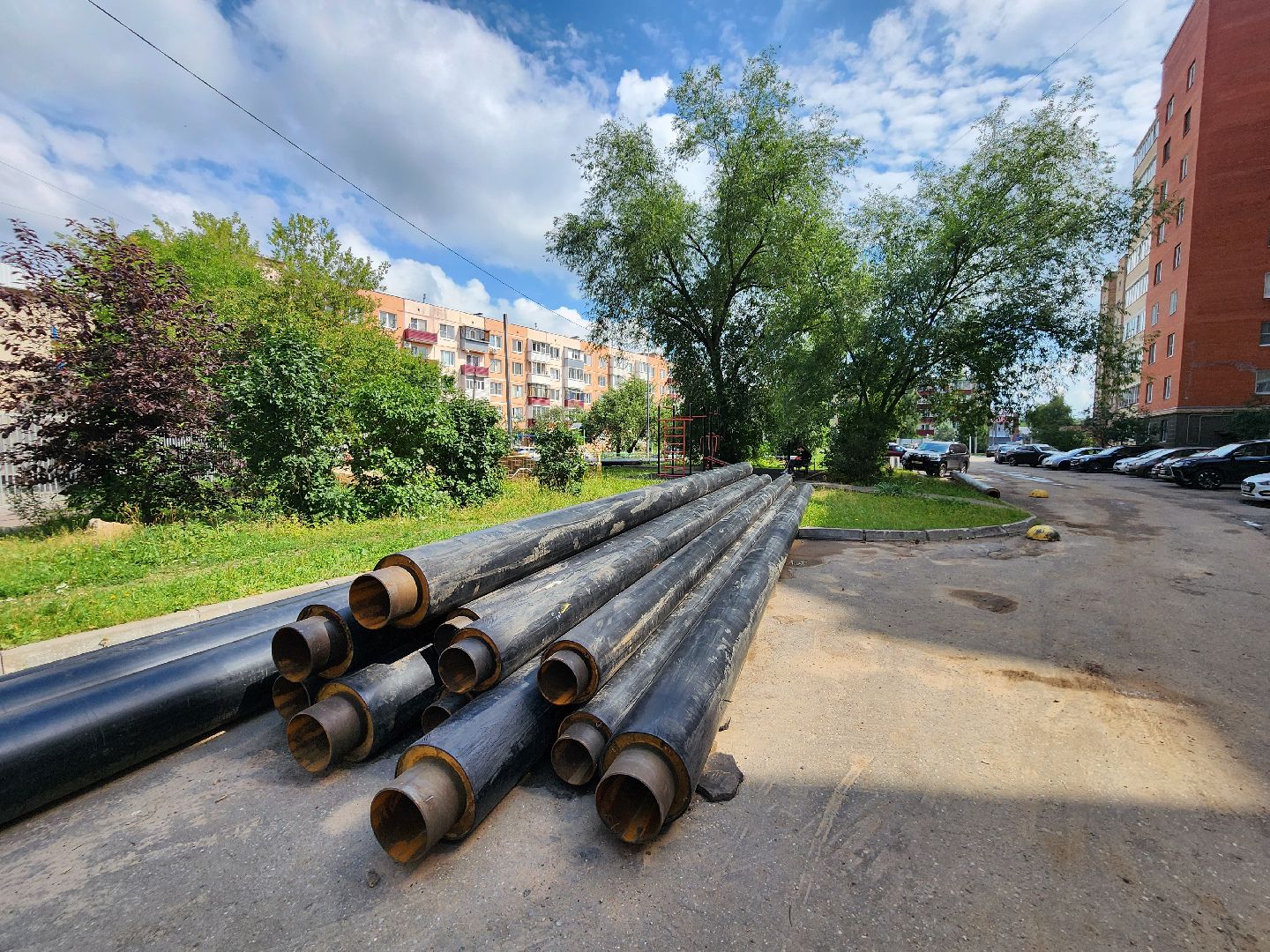 чехов, вишневый бульвар, теплосети, капремонт, реконструкция, укладка новых труб, уникальная изоляция труб, теплоснабжение, горячее водоснабжение, госпрограмма московской области, развитие инженерной инфраструктуры,