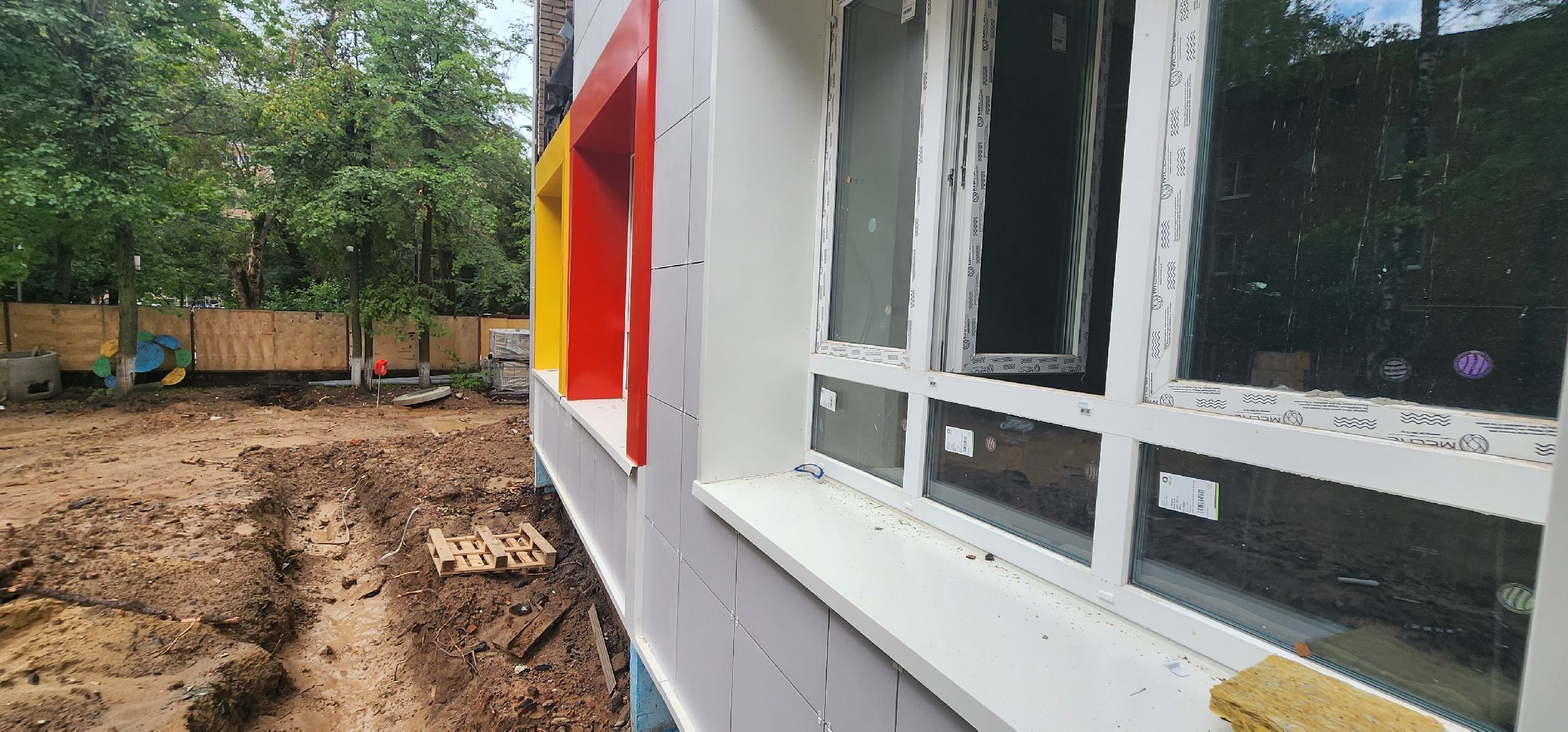 долгопрудный, капитальный ремонт, детский садик на октябрьской, фасадные работы, столбы освещения,