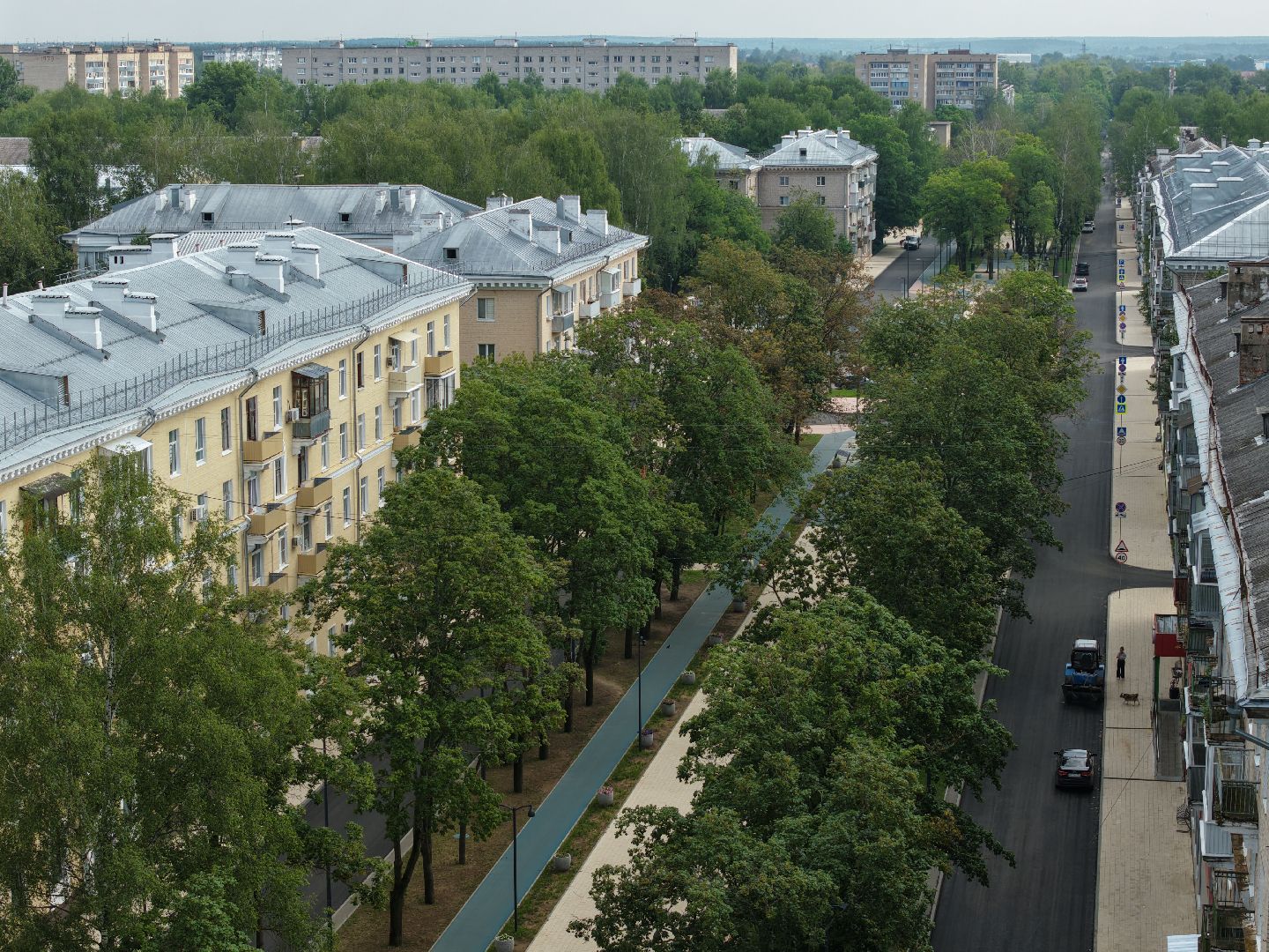 видео с коптера, пешеходная зона дубна, благоустройство центральной улицы дубна,