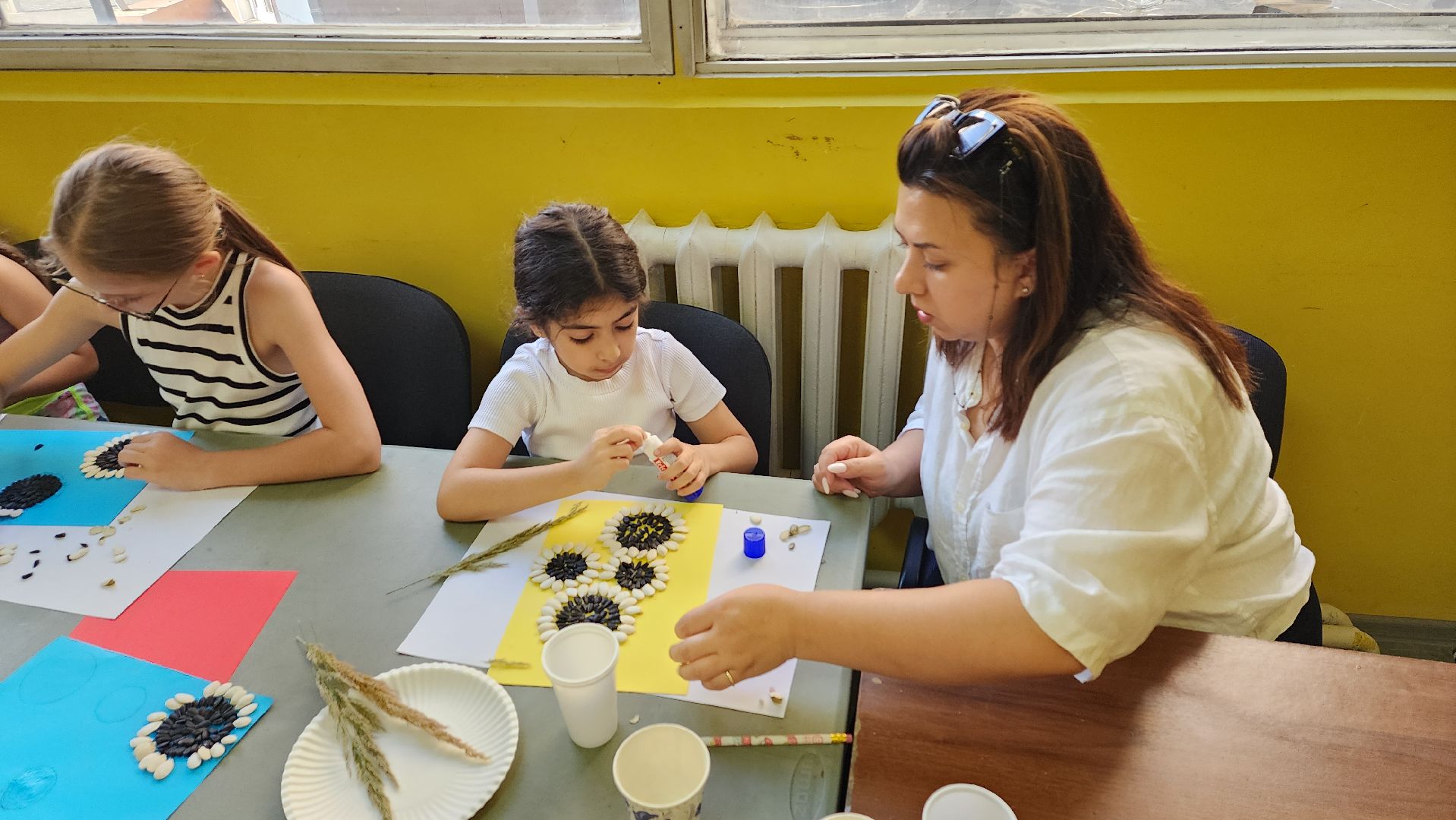 вертикалки, ивантеевка, досуг детей, досуг детей летом, мастер-класс, подсолнух, аппликация,