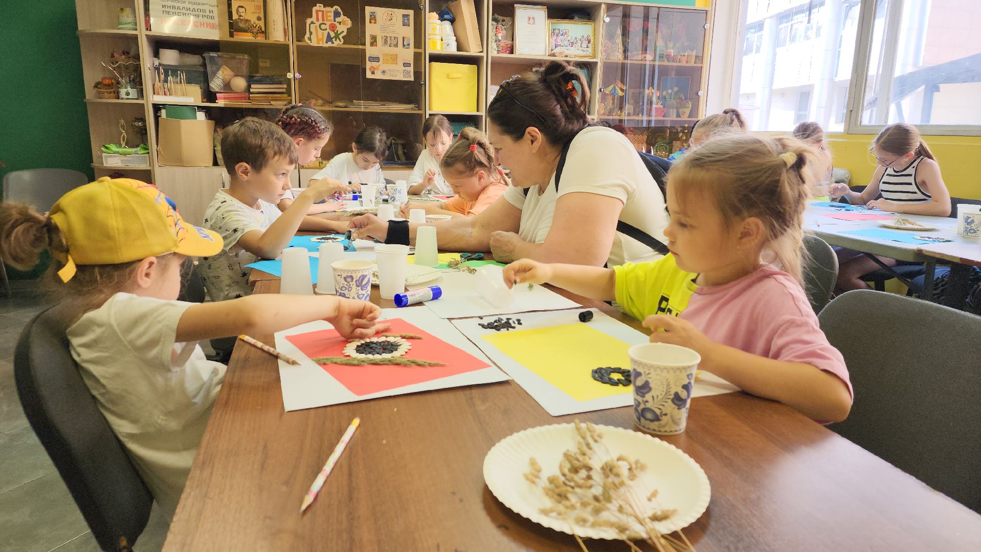 вертикалки, ивантеевка, досуг детей, досуг детей летом, мастер-класс, подсолнух, аппликация,