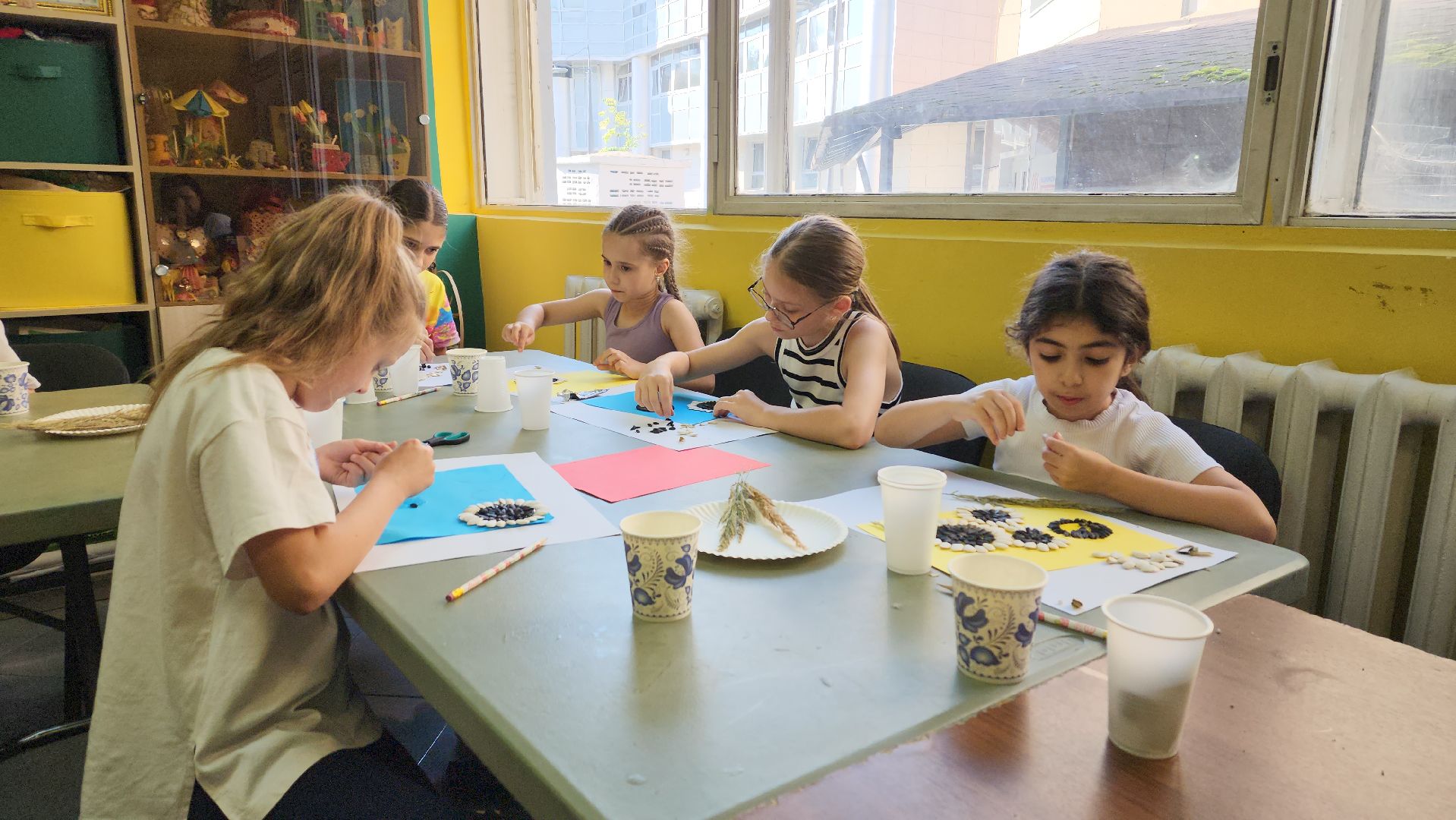 вертикалки, ивантеевка, досуг детей, досуг детей летом, мастер-класс, подсолнух, аппликация,