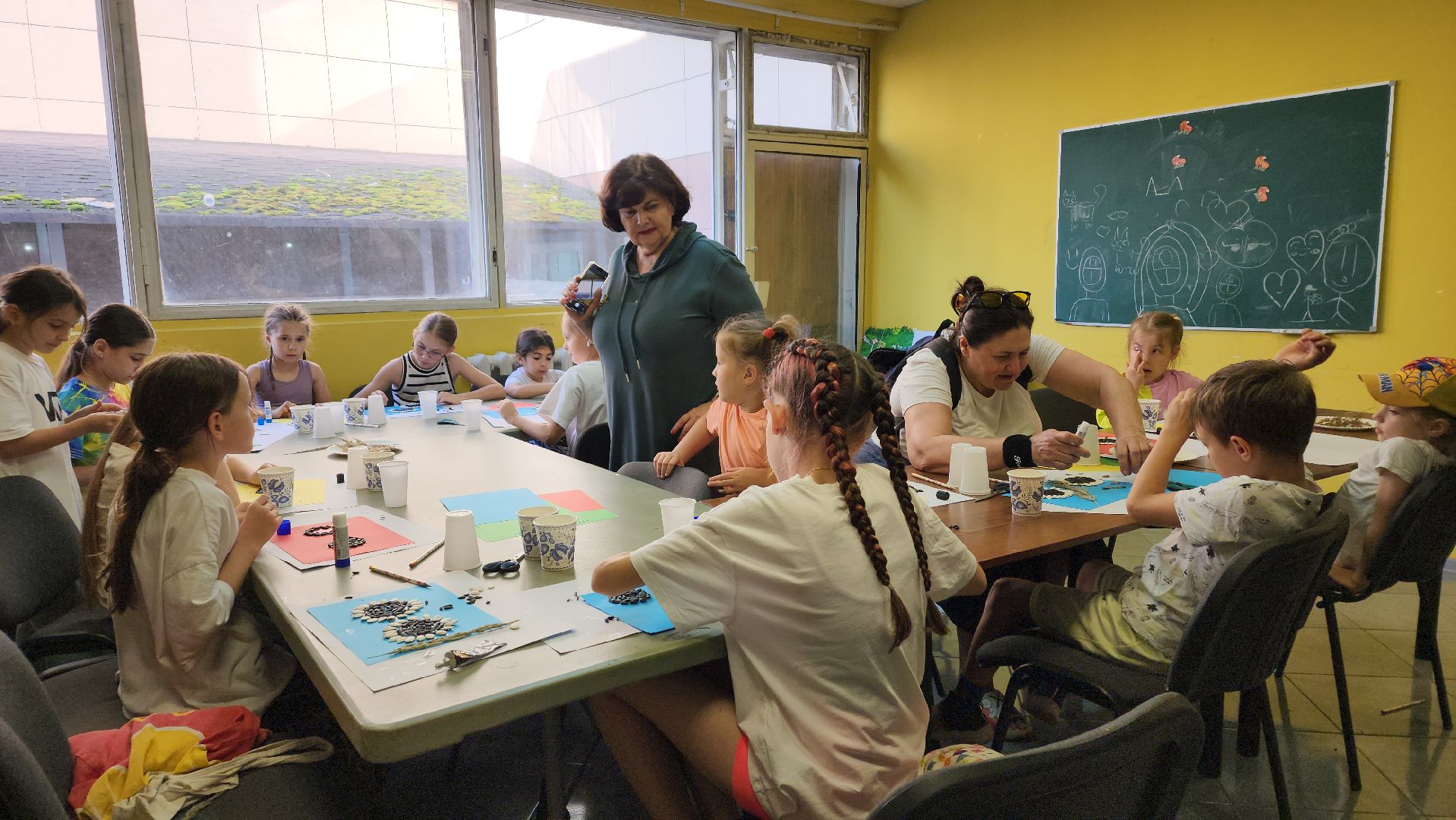 вертикалки, ивантеевка, досуг детей, досуг детей летом, мастер-класс, подсолнух, аппликация,