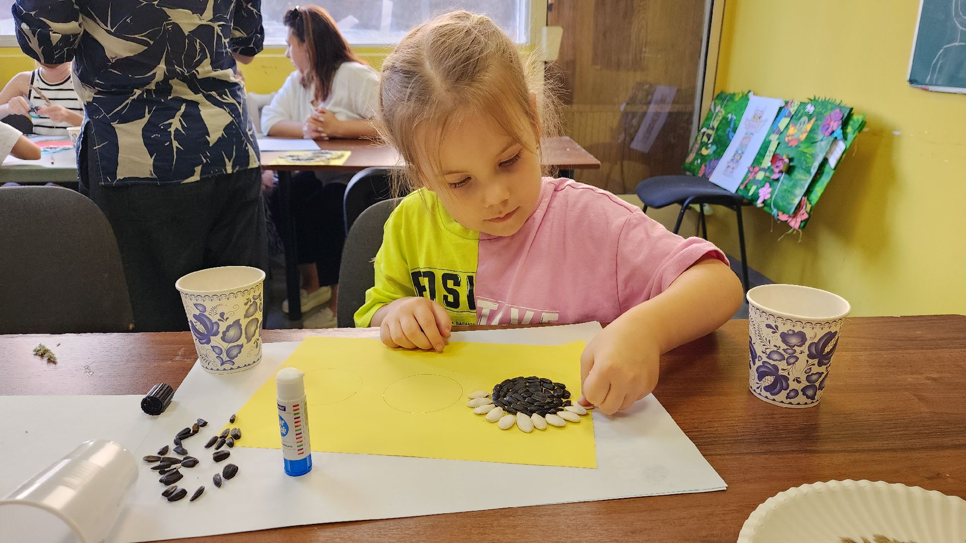 вертикалки, ивантеевка, досуг детей, досуг детей летом, мастер-класс, подсолнух, аппликация,