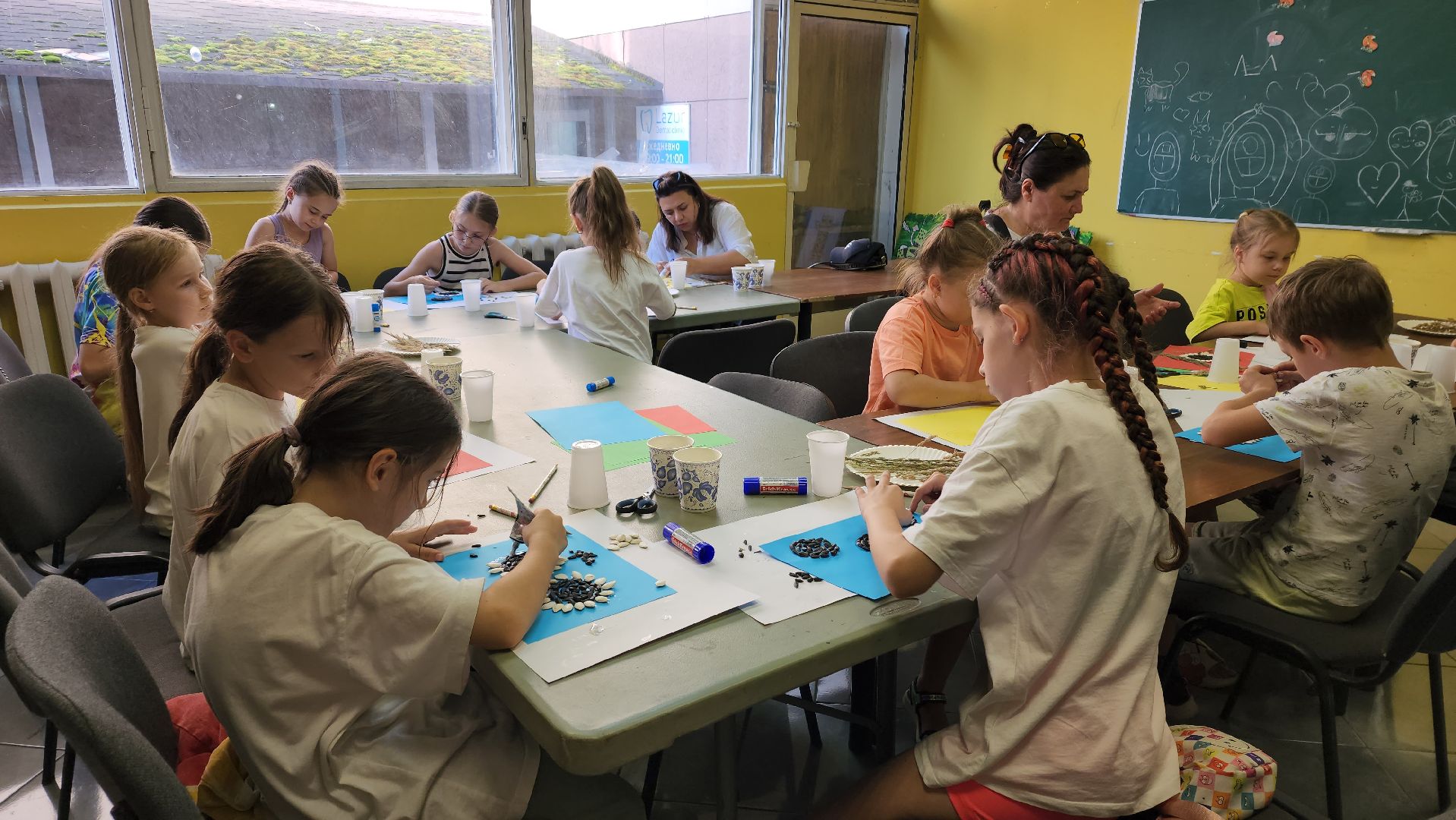 вертикалки, ивантеевка, досуг детей, досуг детей летом, мастер-класс, подсолнух, аппликация,