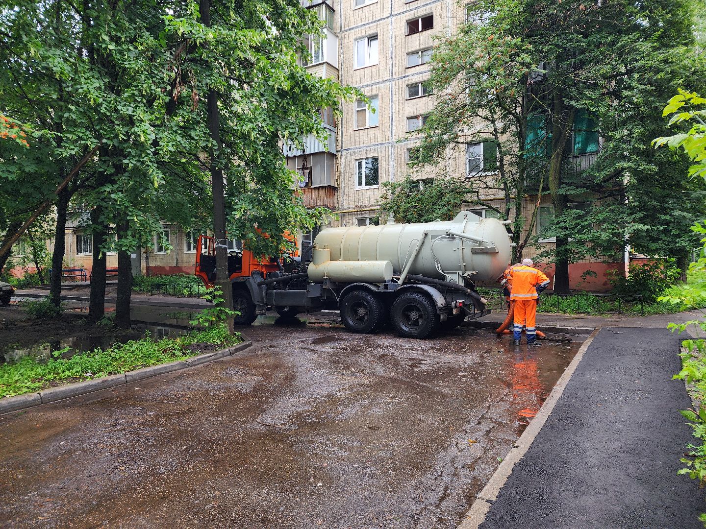 чп, подтопление, подтопление территории, мытищи,