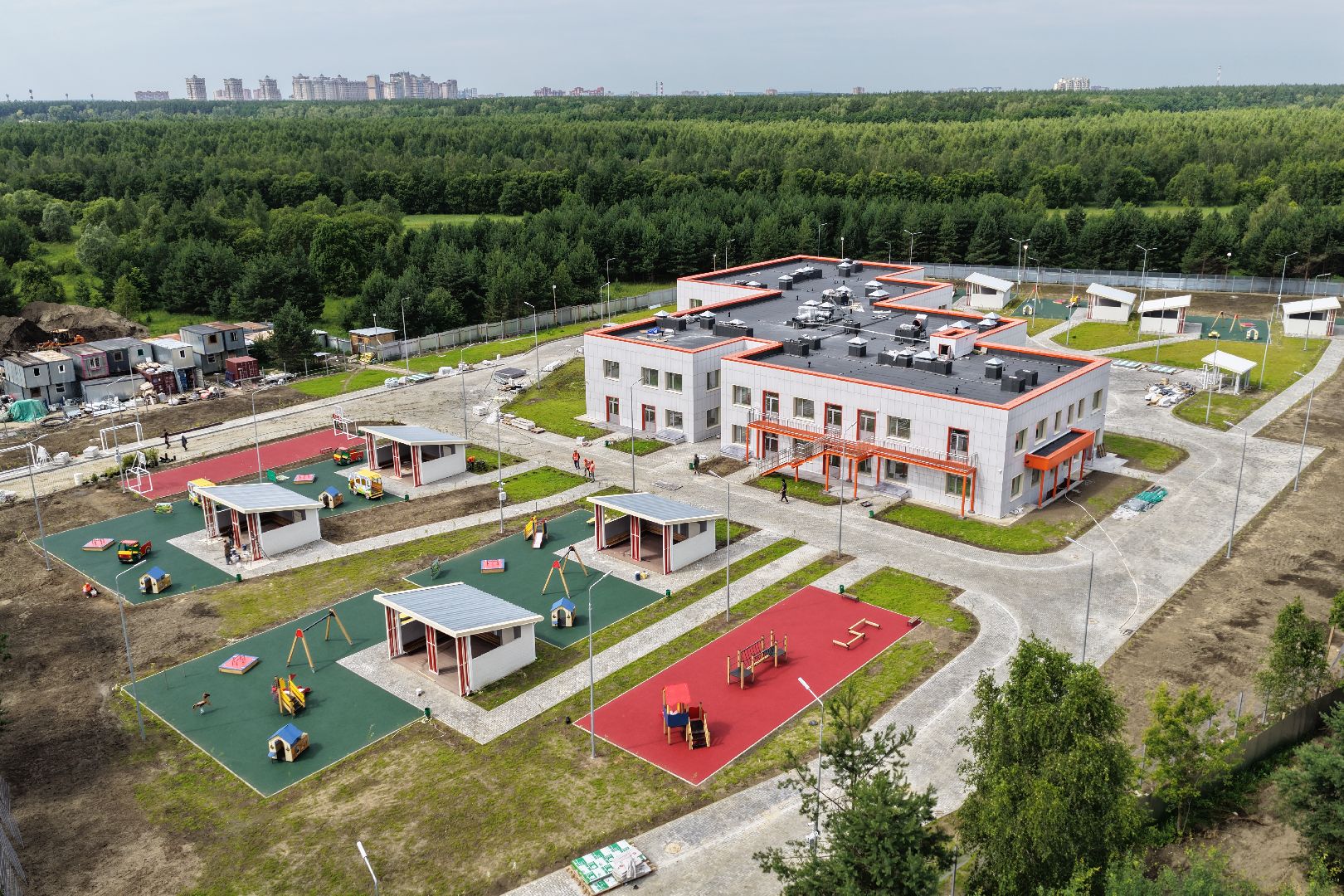 видео с коптера, новый детский сад на улице молодежной, детский сад раменский,