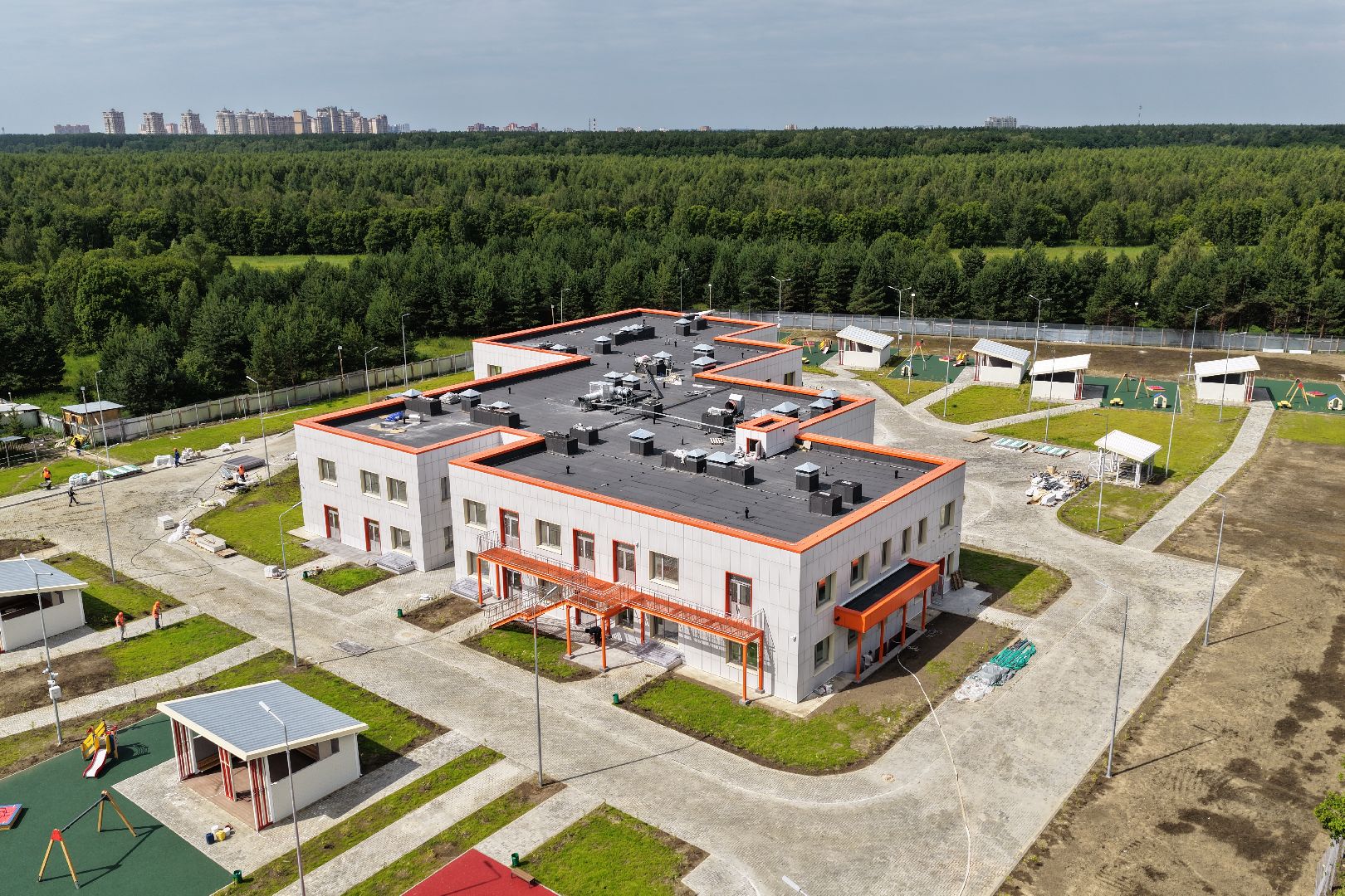 видео с коптера, новый детский сад на улице молодежной, детский сад раменский,