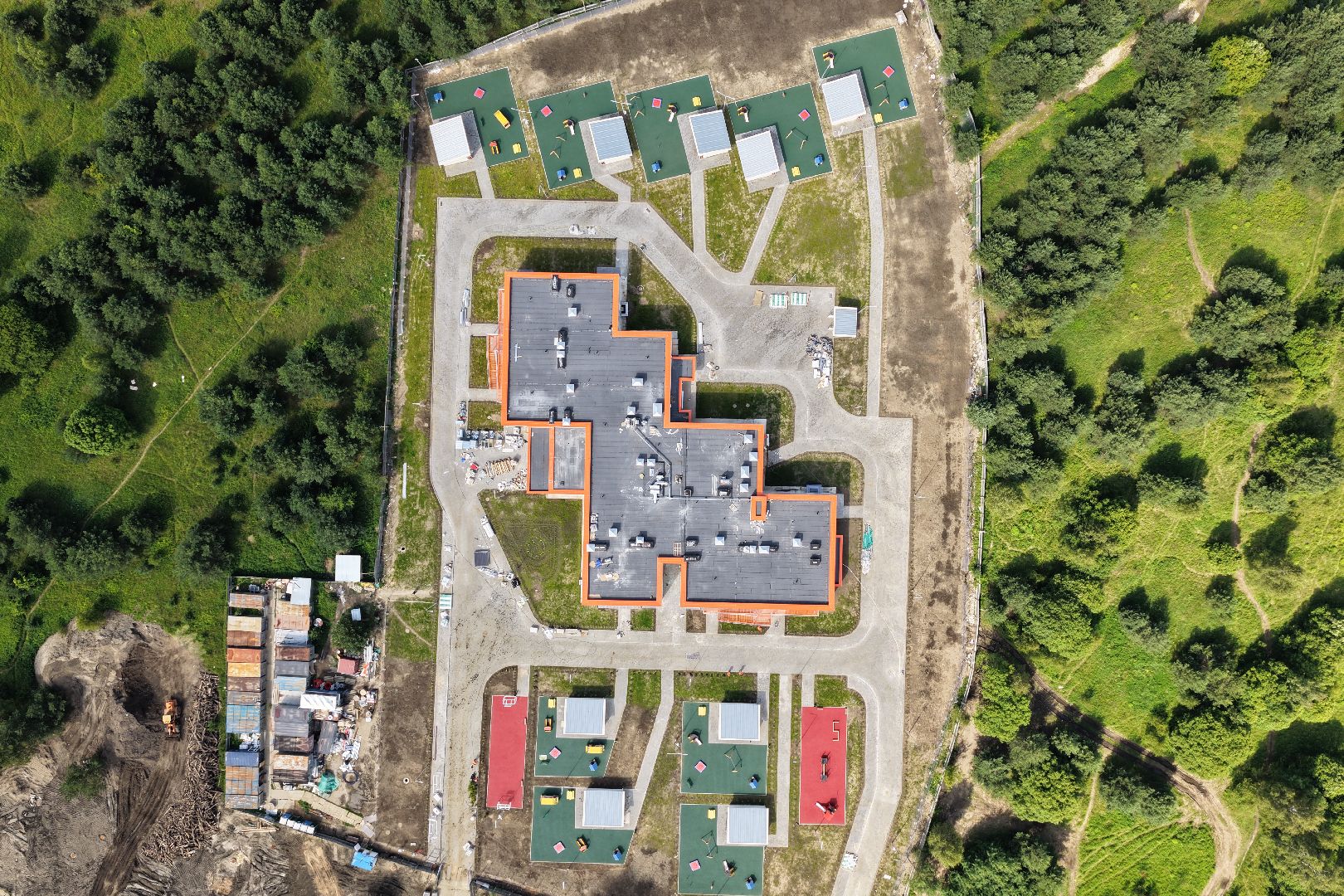 видео с коптера, новый детский сад на улице молодежной, детский сад раменский,